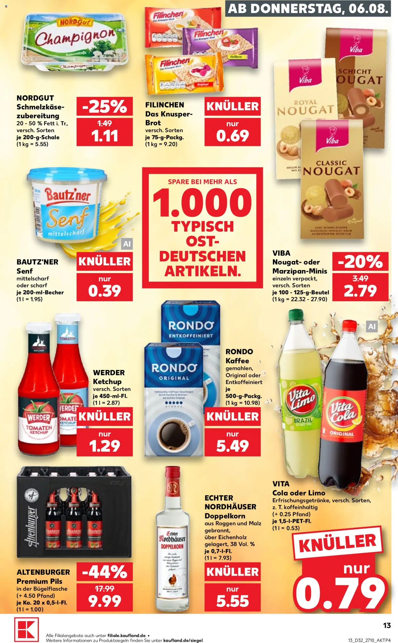 Kaufland Prospekt Zeitz – gültig ab 06.08.2026 | Seite: 13 | Produkte: Cola, Pils, Tomaten, Brot