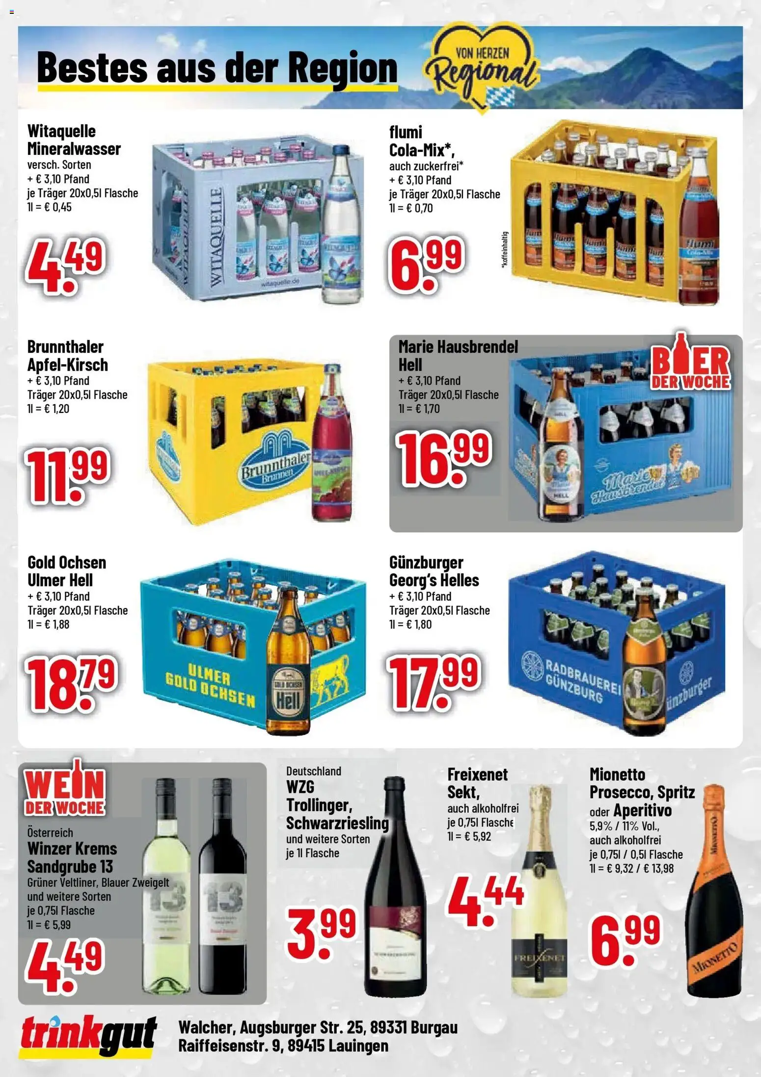 Trinkgut Prospekt Lauingen (ab 24.08.2026) » Angebote online | Seite: 4 | Produkte: Freixenet, Mineralwasser, Wein