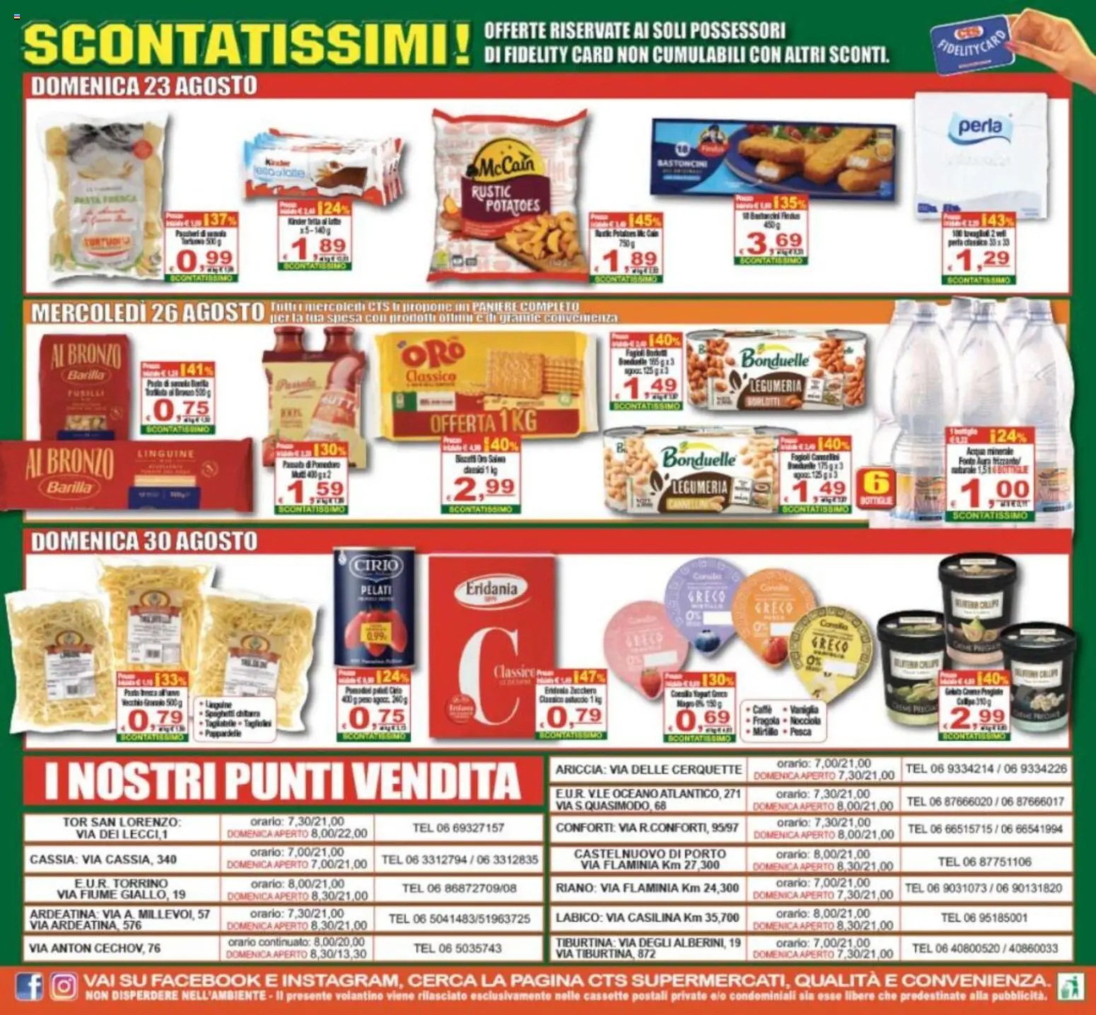 Volantino CTS del 21/08/2026 | Pagina: 24 | Prodotti: Linguine, Barilla, Fusilli, Acqua minerale