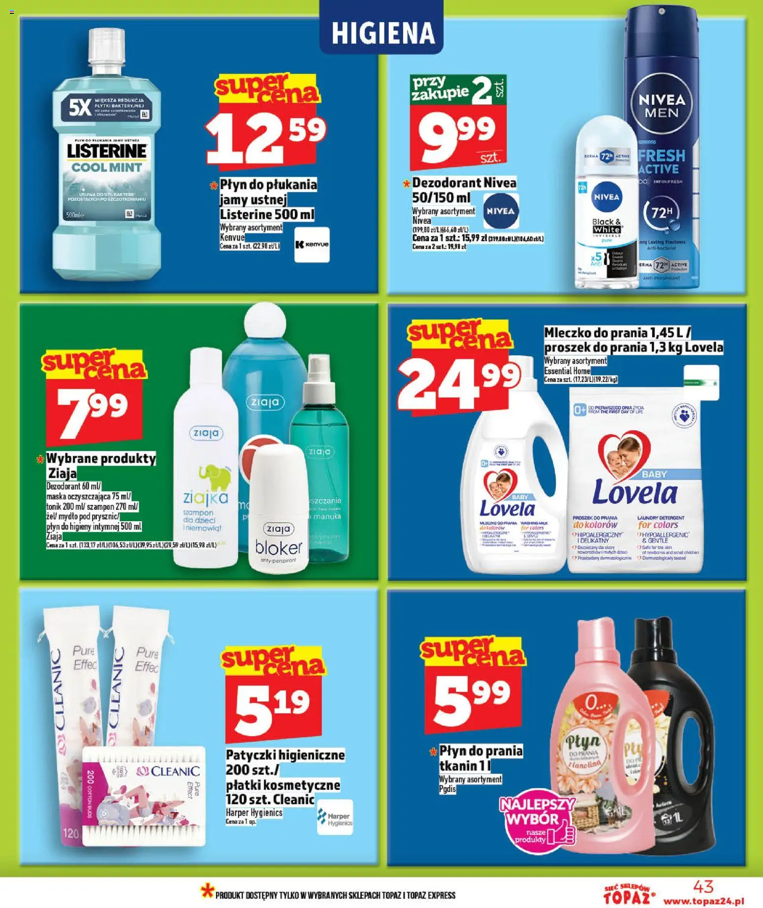 Topaz gazetka - MAZ od 21.05.2026 | Strona: 43 | Produkty: Płatki, Proszek do prania, Lovela, Detergent