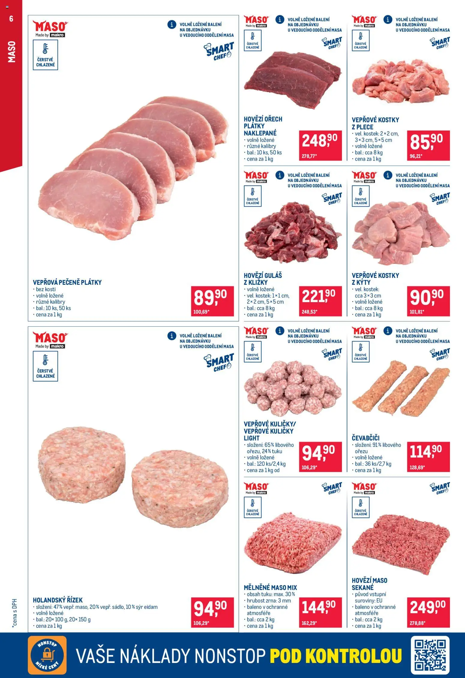 Makro leták - Gastronomie od 12.08.2026 | Strana: 6 | Produkty: Vepřová pečeně, Hovězí maso, Eidam, Kostky