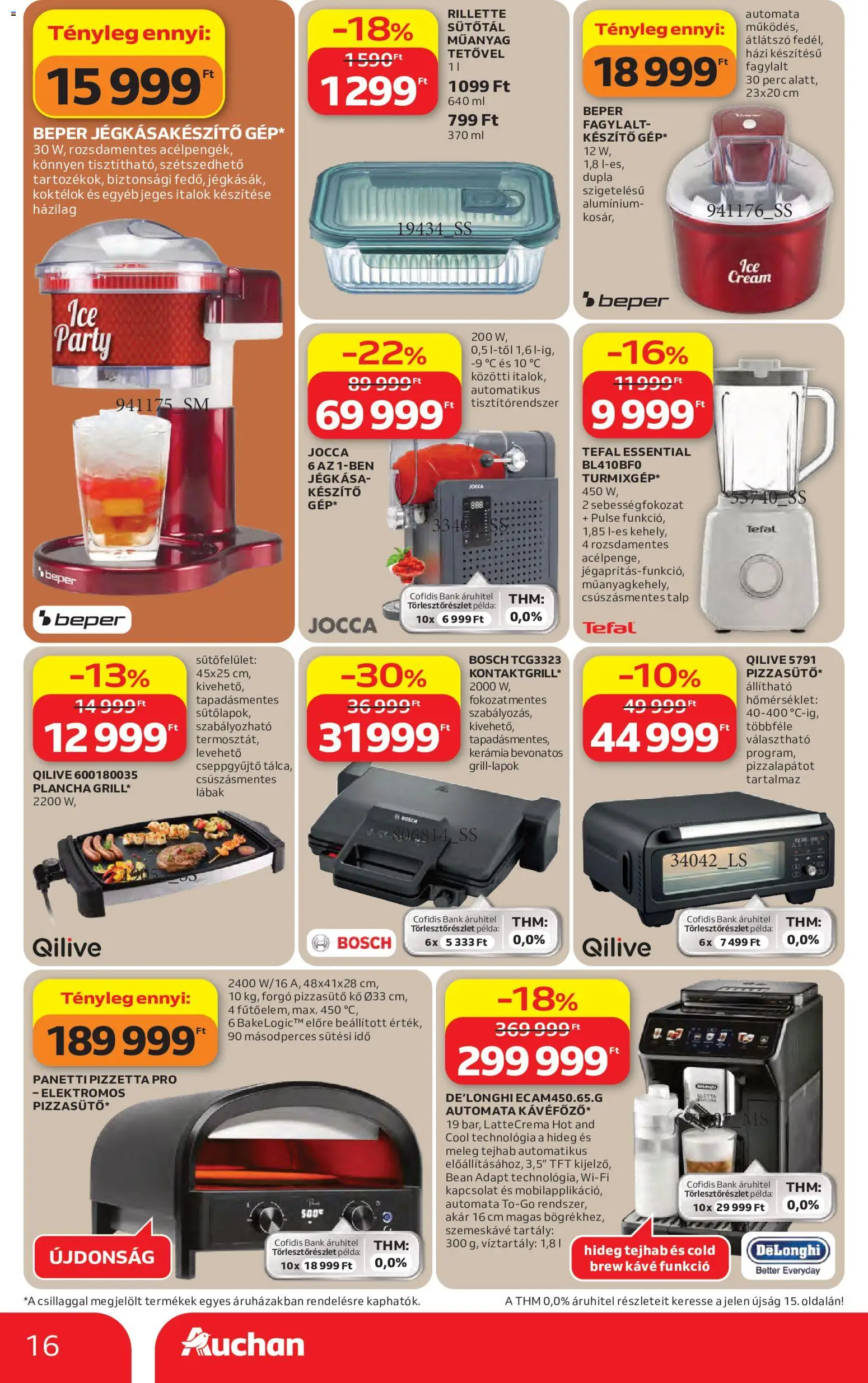 Auchan akciós ujság - amely érvényes a következő dátumtól: 11.06.2026 | Oldal: 16 | Termékek: Fagylalt, Tefal, Kávé