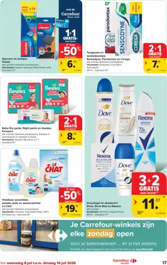 Carrefour folder Market - Voorbeeld van een folder van Carrefour, geldig van 08/07/2026 | Pagina: 17 | Producten: Pampers, Douchegel, Antitranspirant, Wasmiddel
