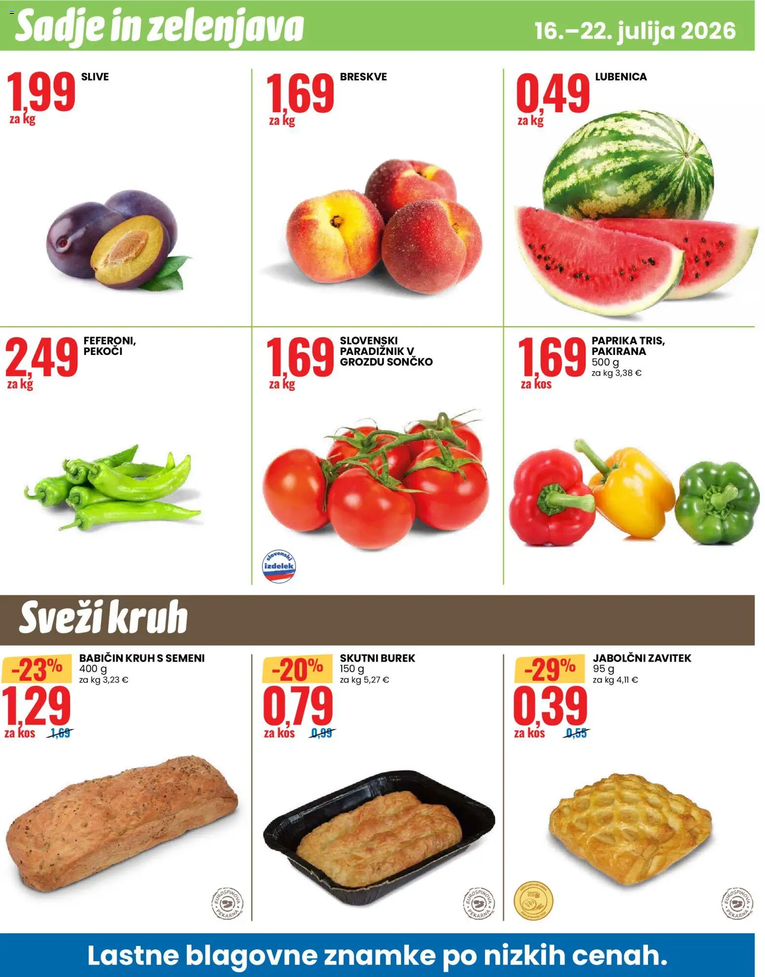 Novi Eurospin katalog ponudbe – veljaven od 16.07.2026 | Stran: 12 | Izdelki: Lubenica, Paprika, Paradiznik, Zelenjava