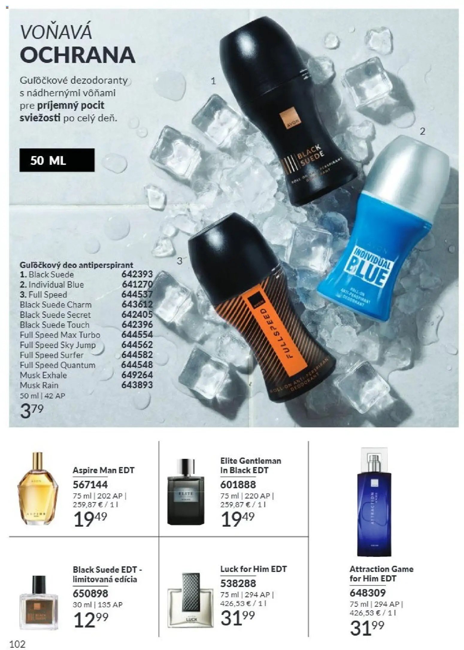 Nové Avon akcie – leták je platný od 01.07.2026 | Strana: 102 | Produkty: Antiperspirant