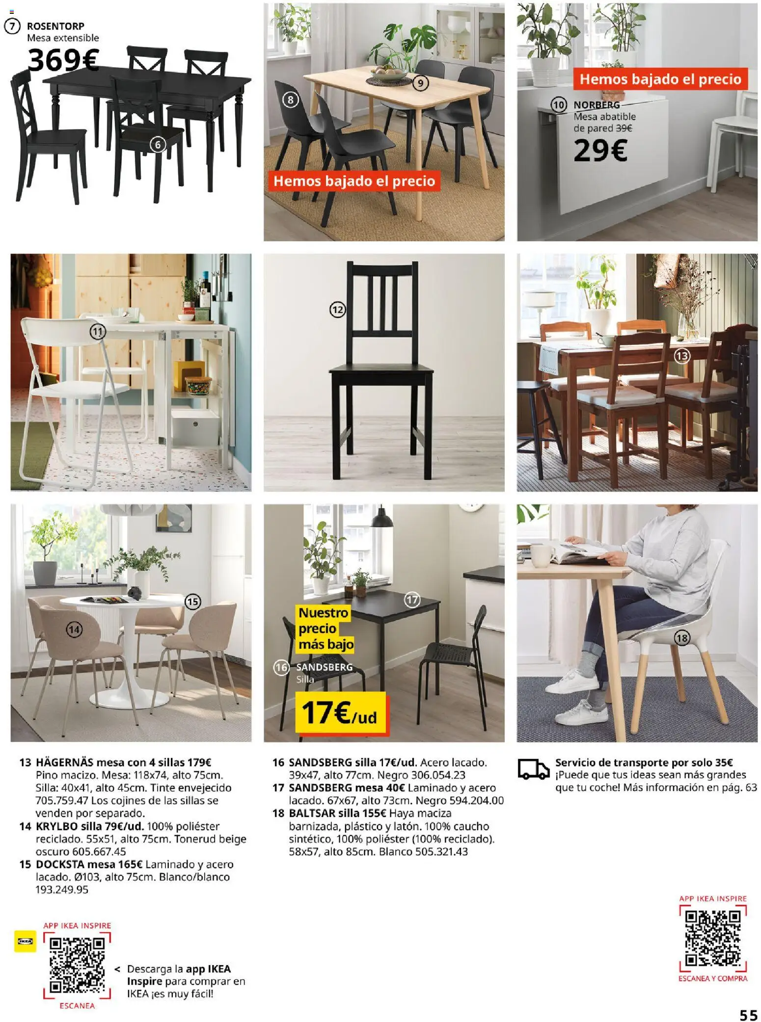 IKEA - Salones │ válido desde el 04/02/2026 | Página: 55 | Productos: Mesa extensible, Tinte, Mesa, Silla