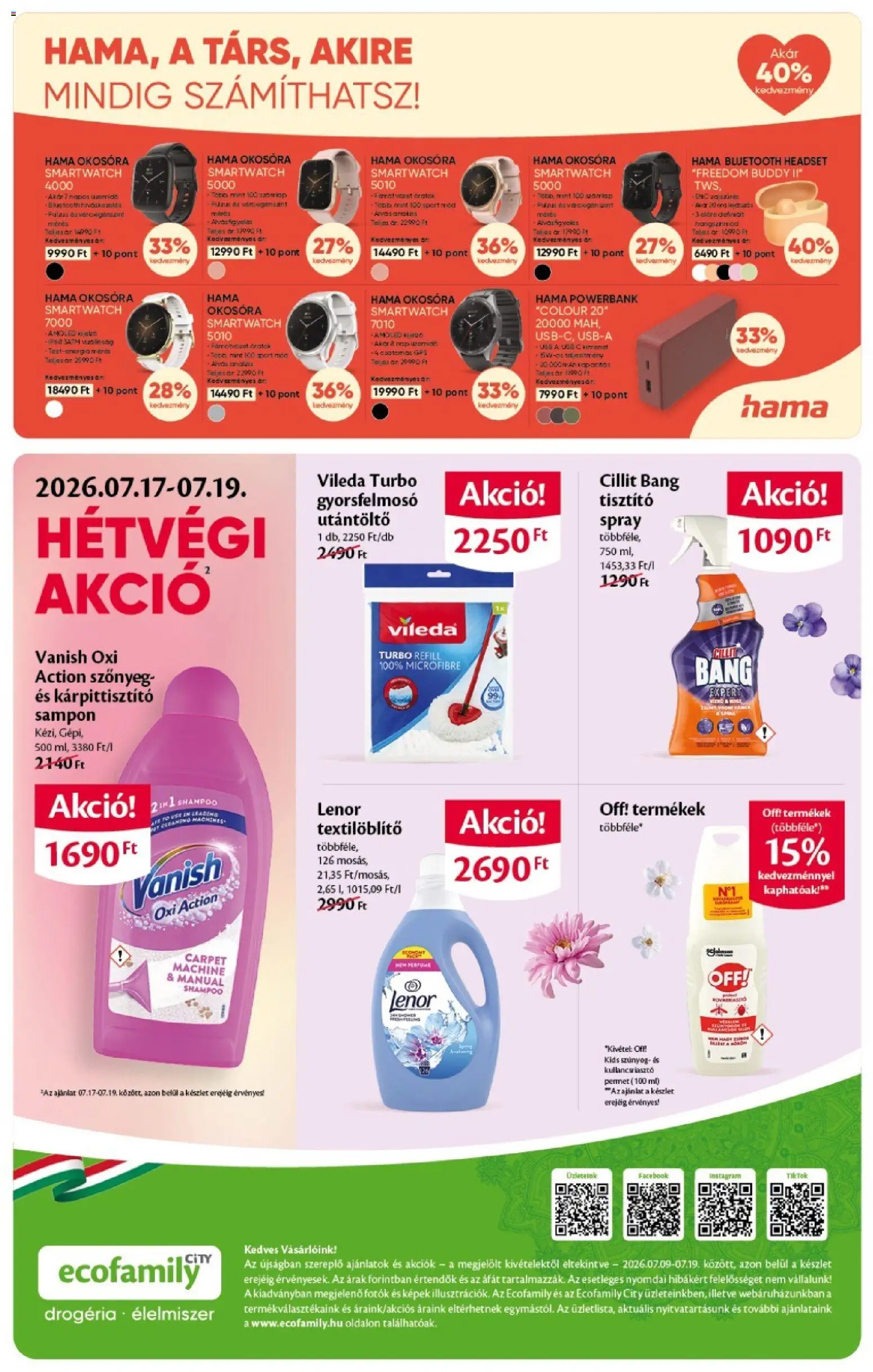 EcoFamily akciós ujság - amely érvényes a következő dátumtól: 2026.07.09. | Oldal: 4 | Termékek: USB, Smartwatch, Okosóra, Szőnyeg