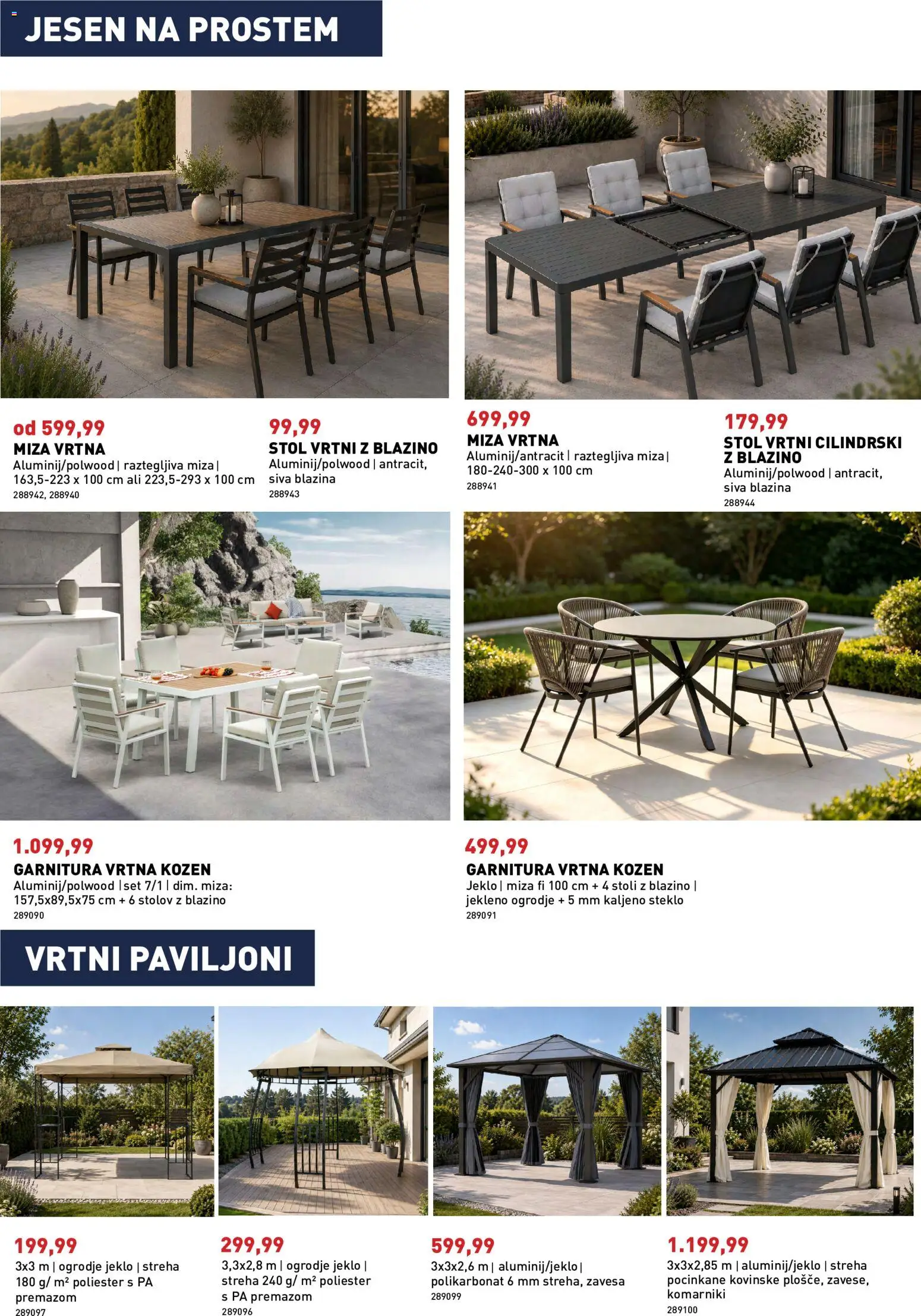 Novi Inpos katalog ponudbe – veljaven od 10.09.2026 | Stran: 9 | Izdelki: Blazina, Miza, Stol