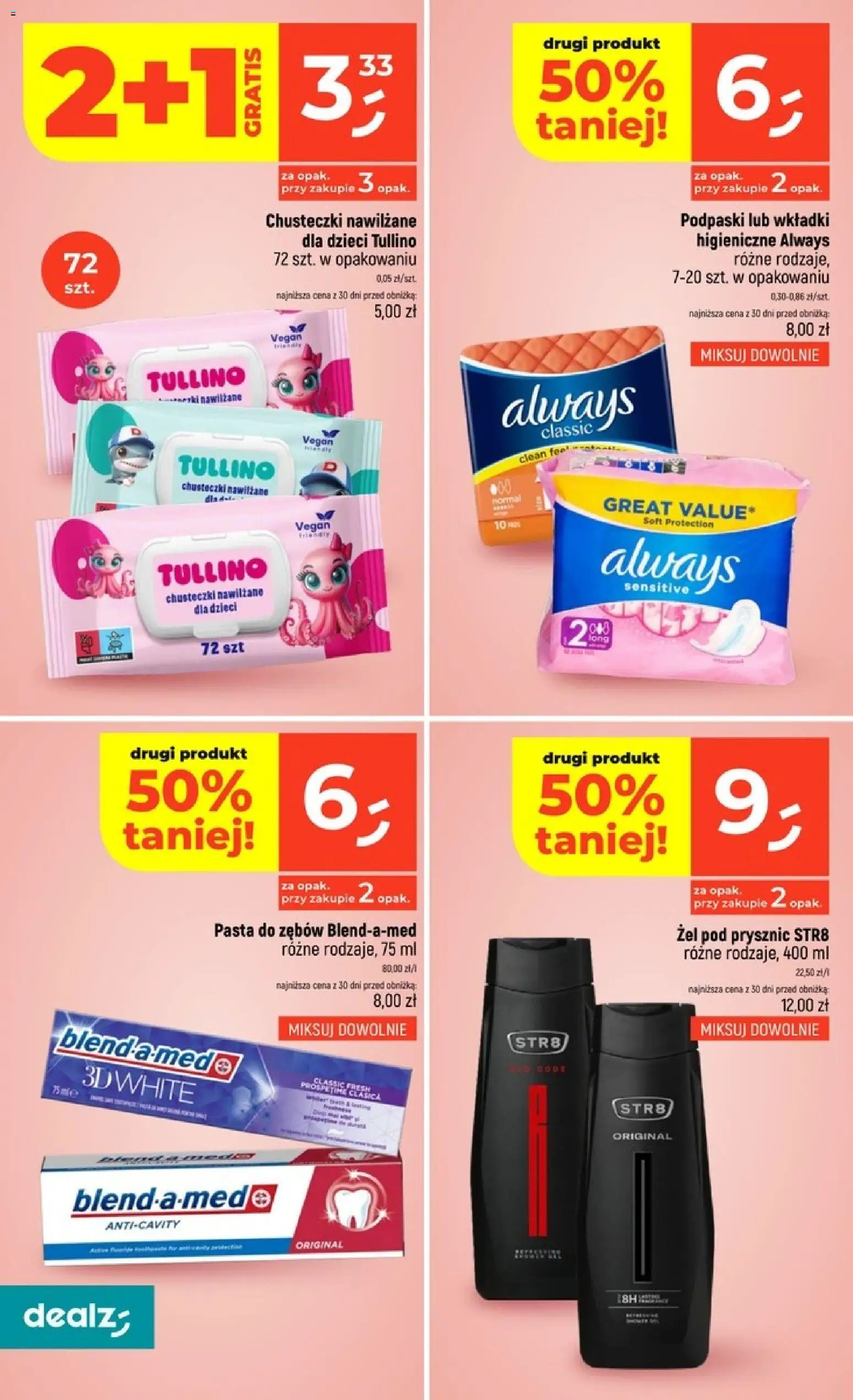 Dealz gazetka od 08.10.2026 | Strona: 38 | Produkty: Chusteczki nawilżane, Podpaski, Pasta, Pasta do zębów