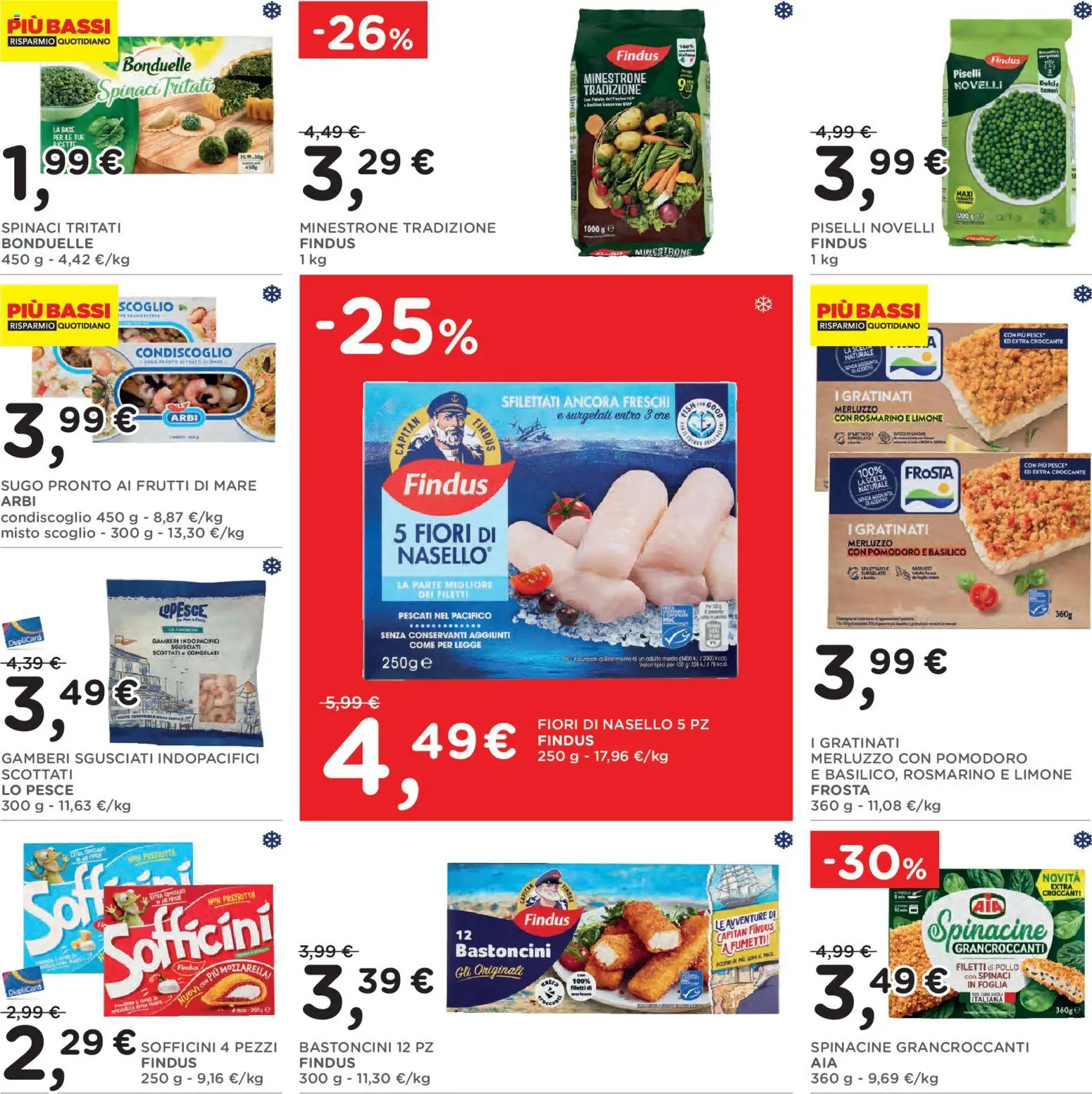 Volantino Poli del 02/09/2026 | Pagina: 24 | Prodotti: Minestrone, Merluzzo, Spinaci, Piselli