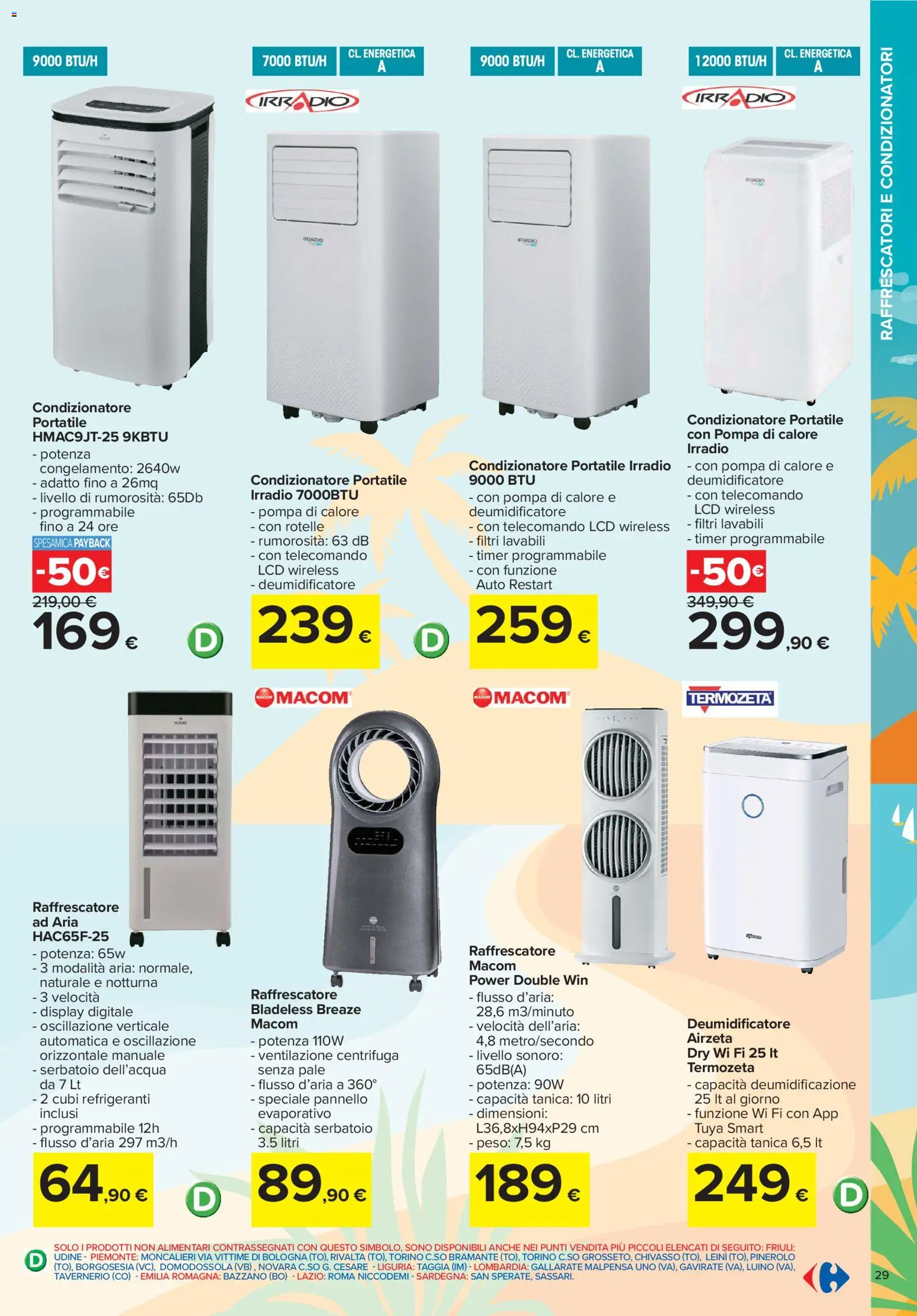 Volantino Carrefour del 01.06.2026 | Pagina: 29 | Prodotti: Deumidificatore, Radio, Condizionatore, Condizionatore portatile