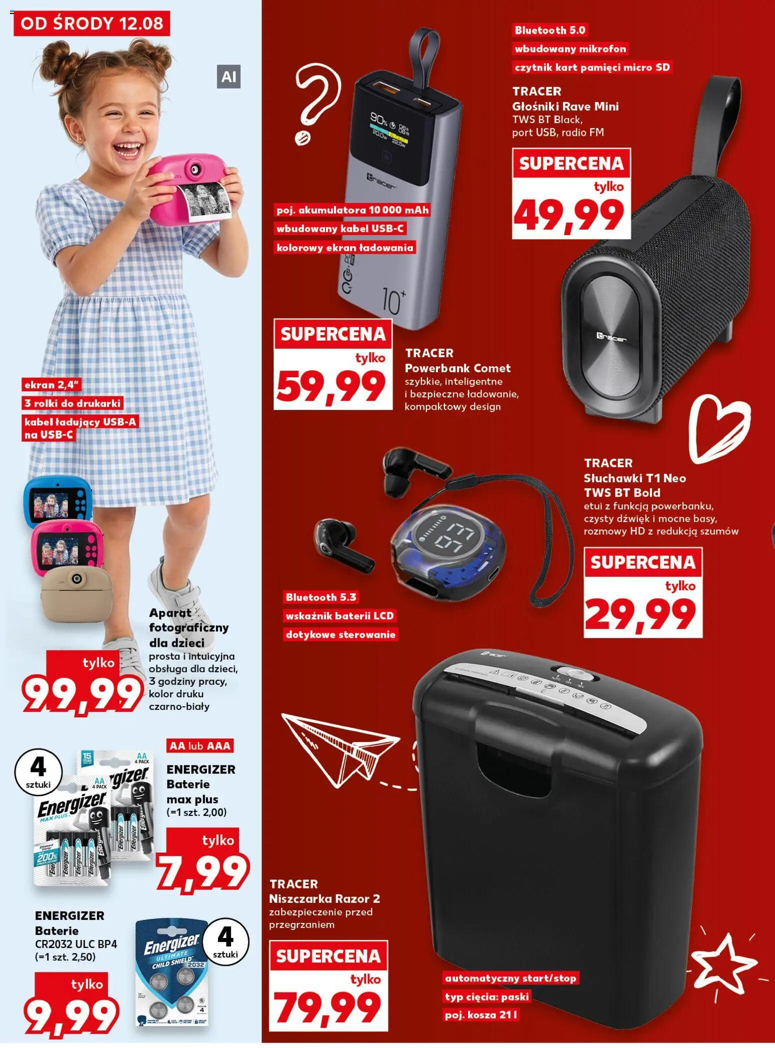Kaufland gazetka - Wszystko do szkoły od 12.08.2026 | Strona: 6 | Produkty: Mikrofon, Niszczarka, Cr2032, Baterie cr2032