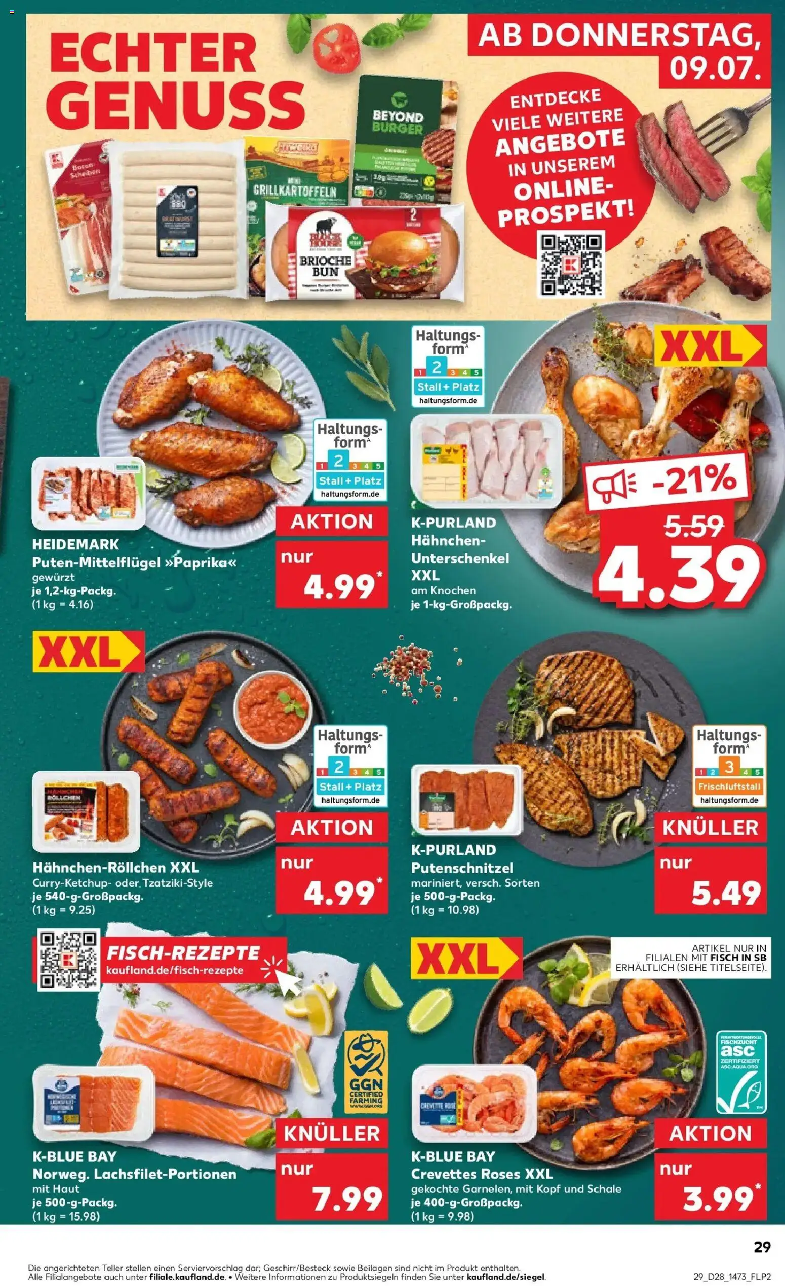 Kaufland Prospekt Großenhain – gültig ab 09.07.2026 | Seite: 29 | Produkte: Hahnchen, Burger, Fisch, Putenschnitzel