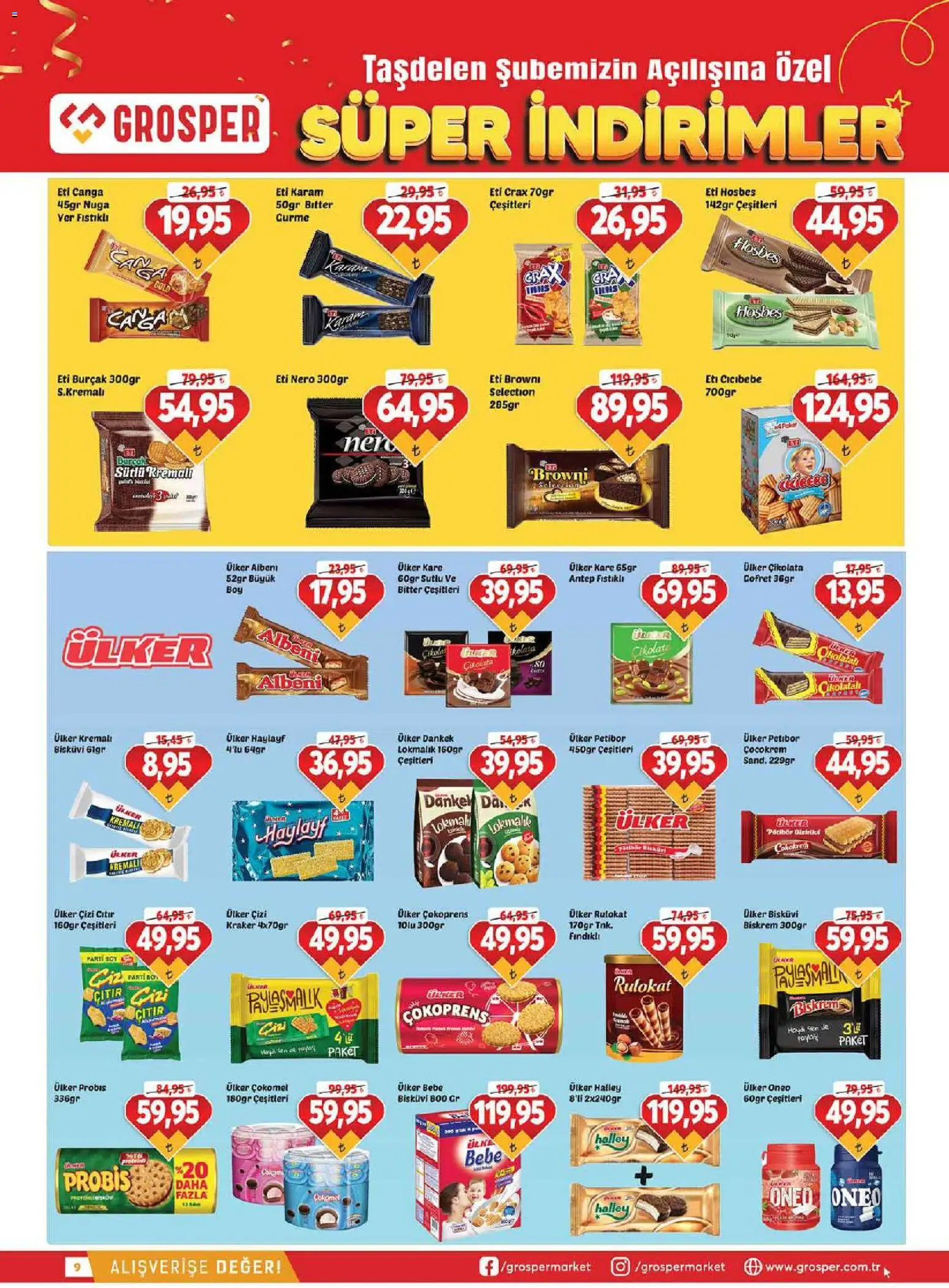 Grosper Katalog - 02 Eylül 2026 tarihinden itibaren geçerlidir | Sayfa: 9 | Ürünler: Gofret, Çikolata, Bisküvi