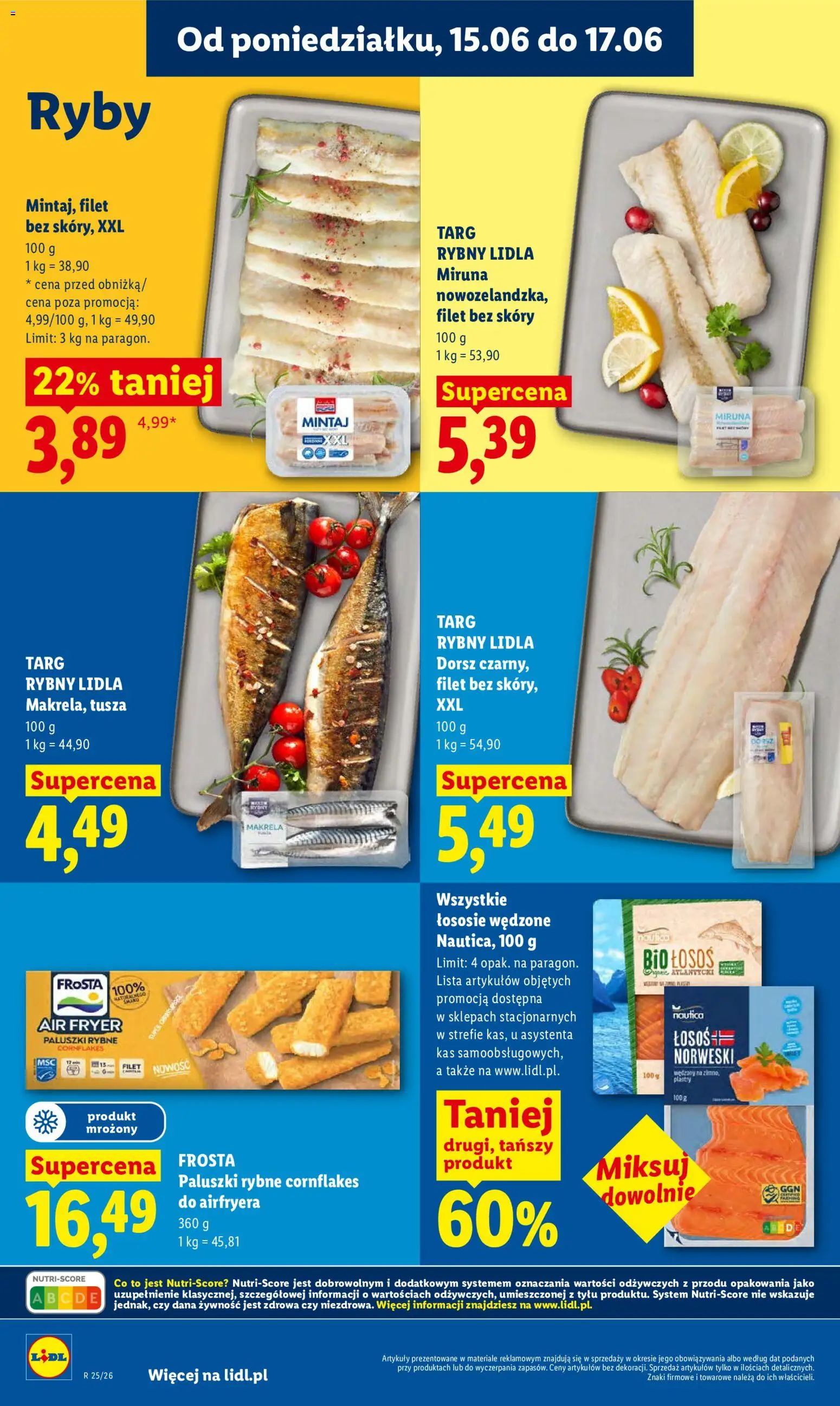 Lidl gazetka od 15.06.2026 | Strona: 64 | Produkty: Paluszki rybne, Makrela, Łosoś, Paluszki