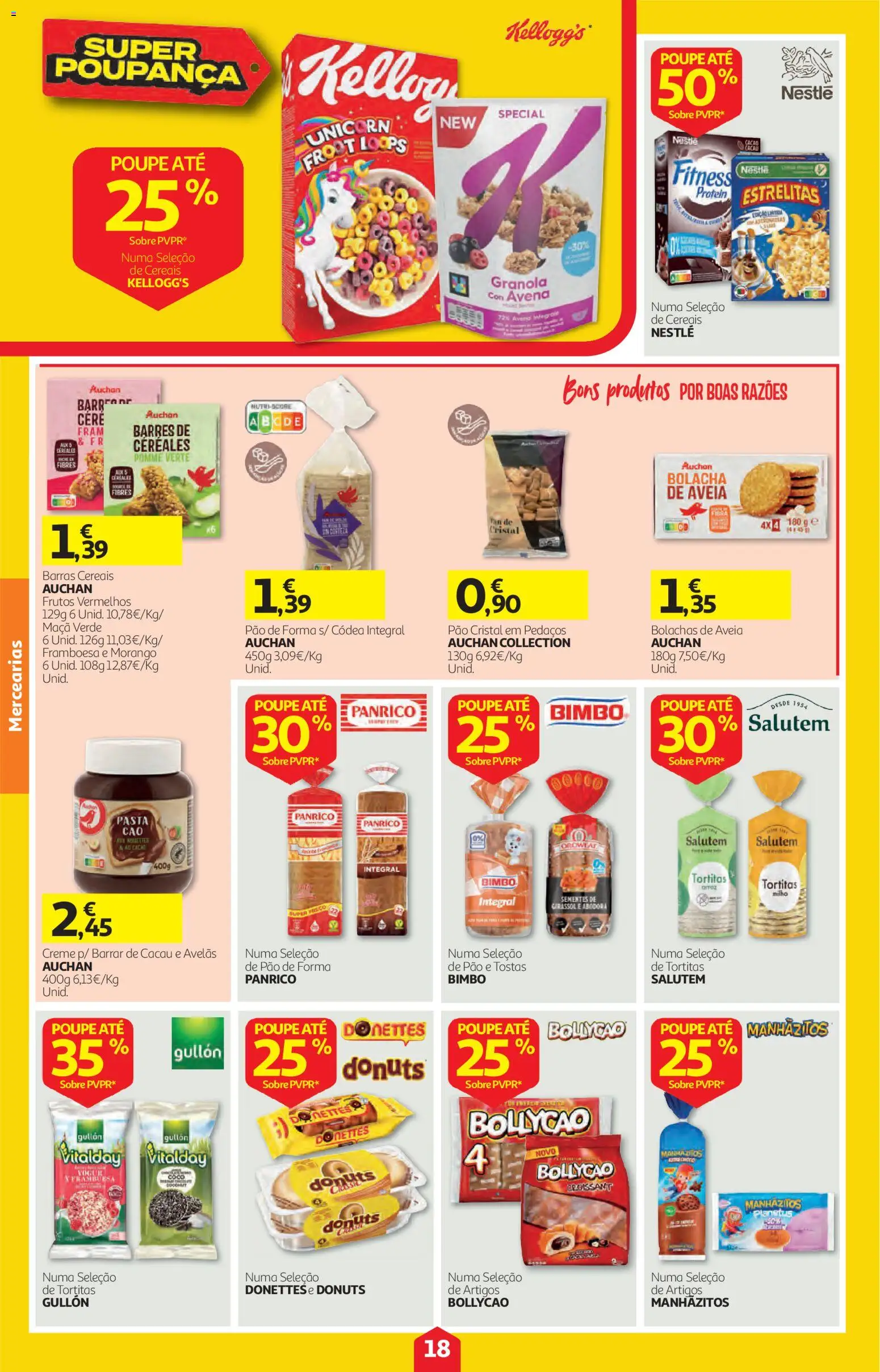 Auchan folheto │ válido de 22/10/2026 | Página: 18 | Produtos: Croissant, Bolachas, Tostas, Manhãzitos