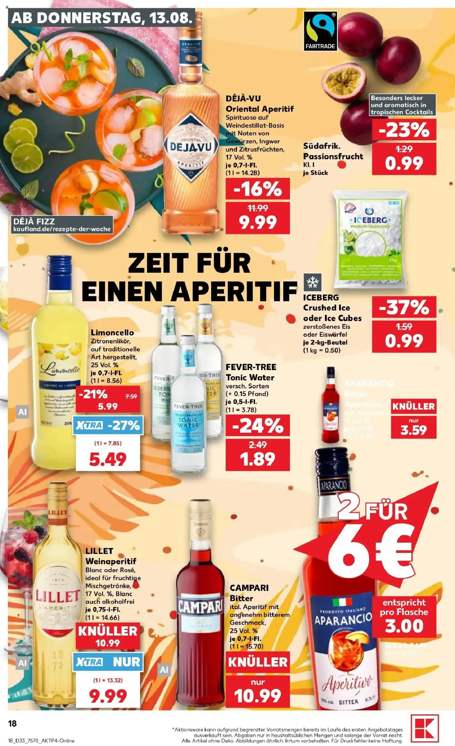 Prospekt Kaufland ab 10.08.2026 » Angebote Online zum Blättern | Seite: 27 | Produkte: Campari, Lillet, Limoncello, Eis