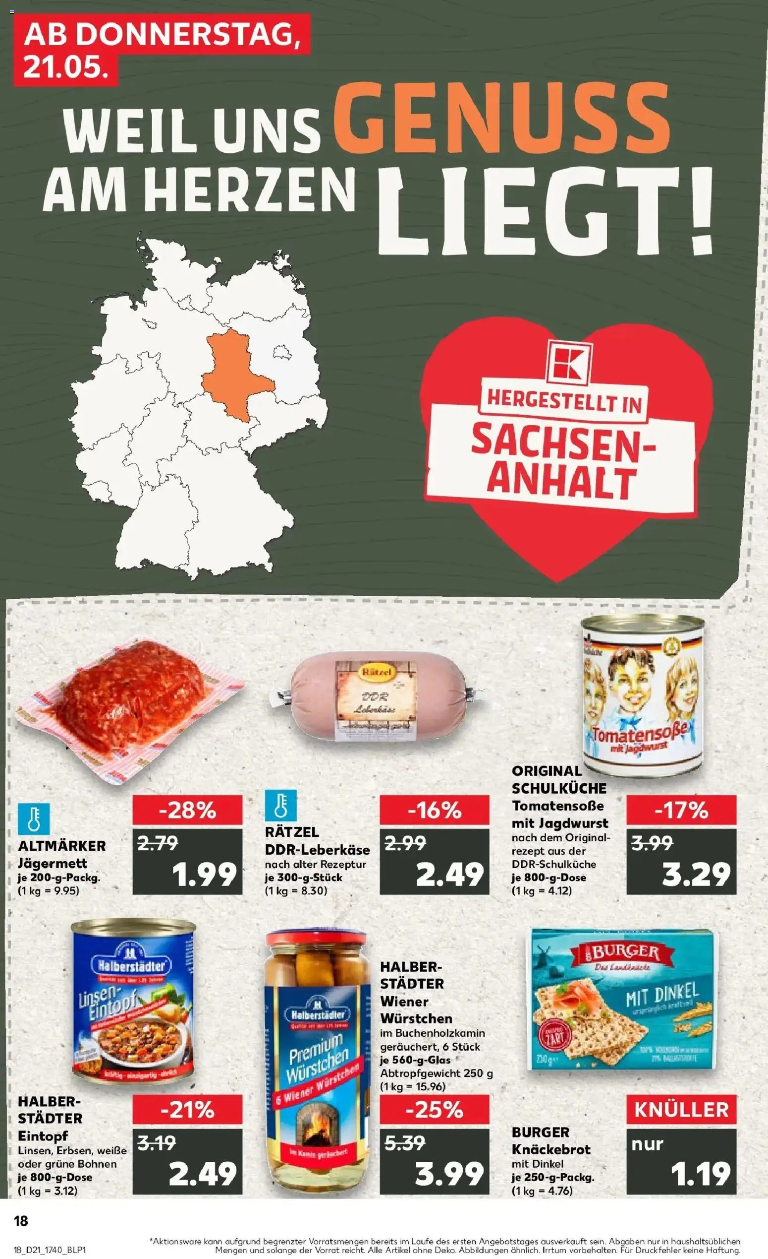 Kaufland Prospekt Zerbst – gültig ab 18.05.2026 | Seite: 23 | Produkte: Wiener wurstchen, Burger