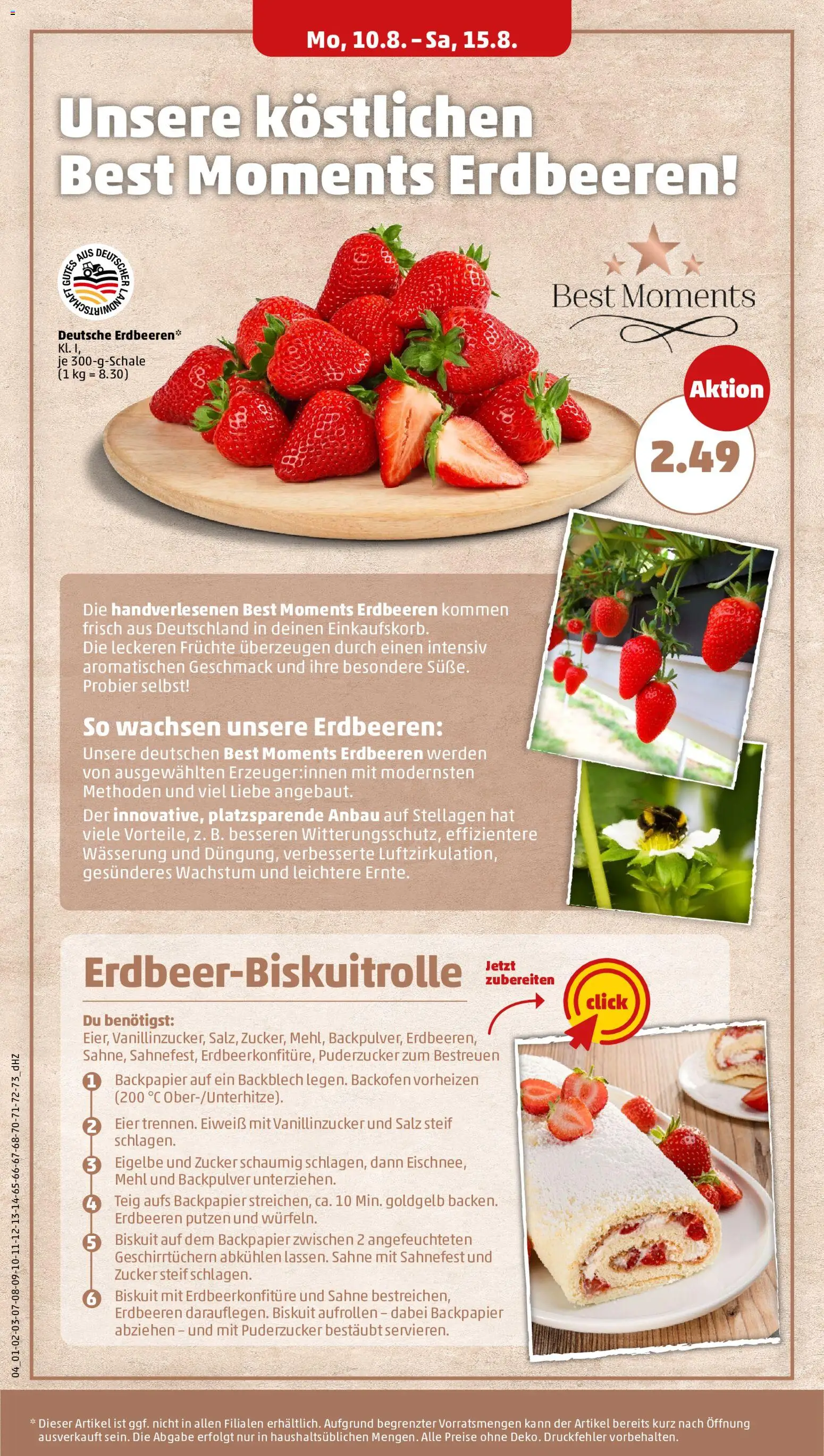 Penny Prospekt – gültig ab 10.08.2026 | Seite: 6 | Produkte: Mehl, Eier, Backofen, Erdbeeren