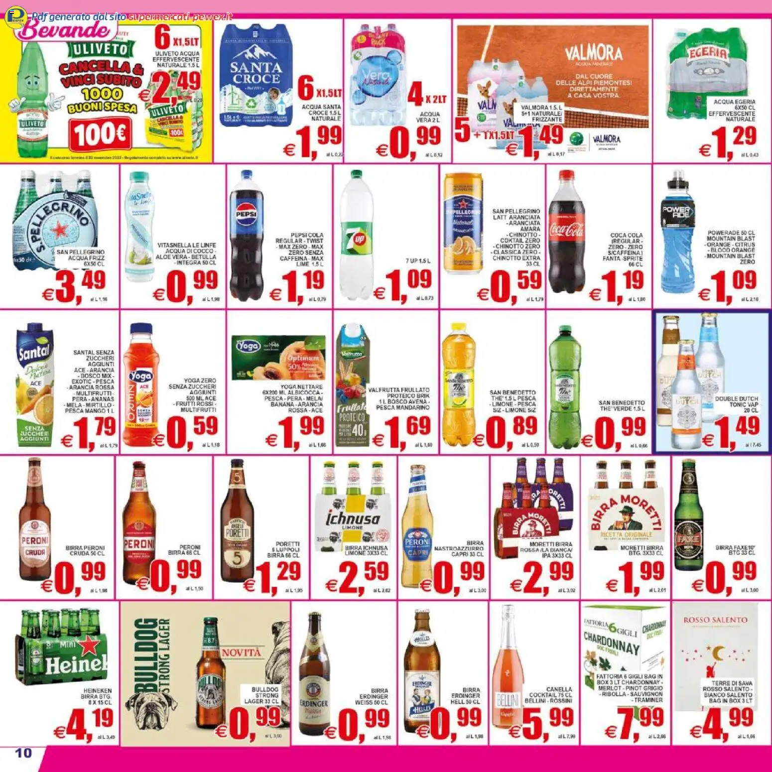 Volantino Pewex del 08.05.2026 | Pagina: 10 | Prodotti: Birra, Acqua, Pera, Coca Cola