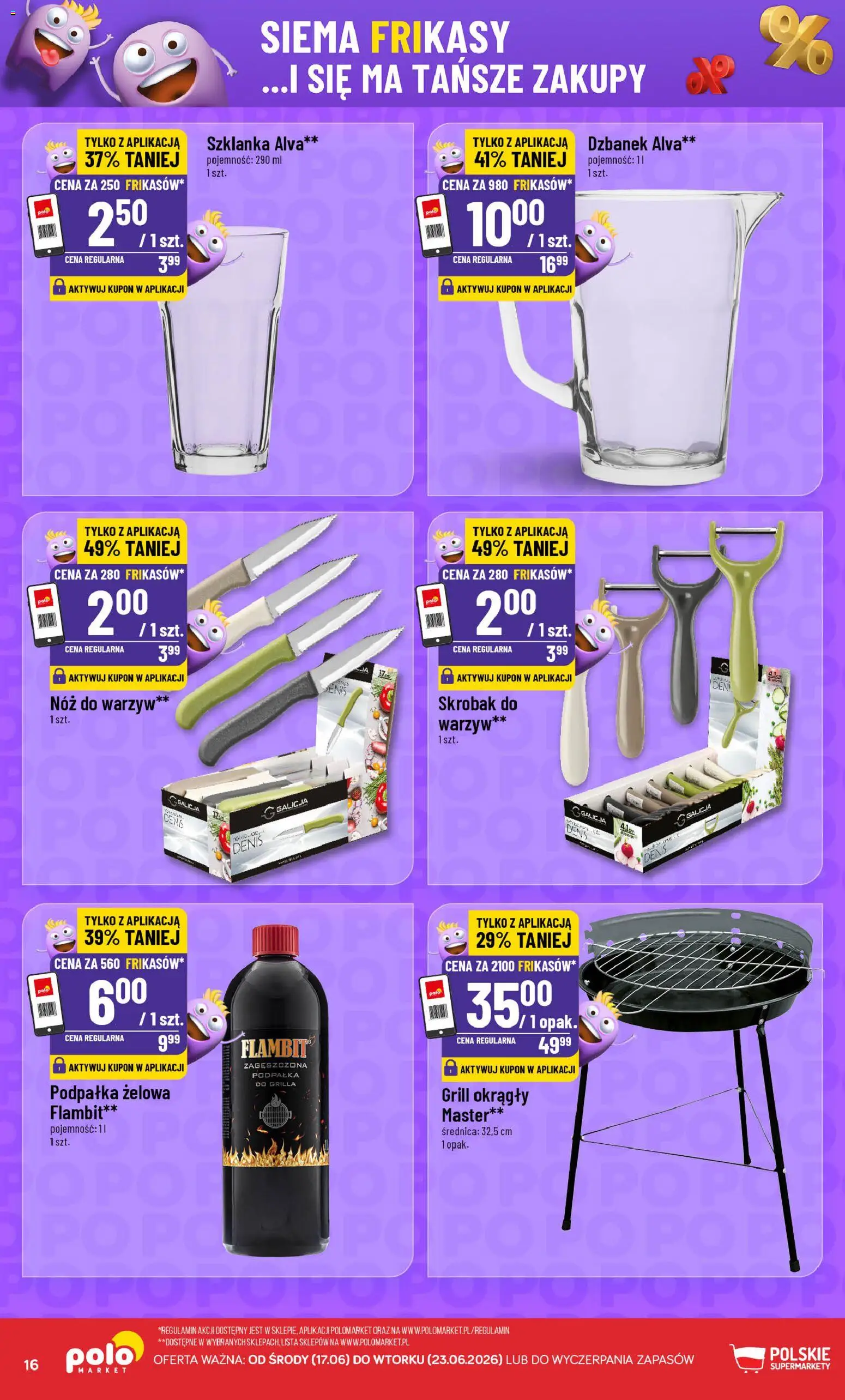 POLOmarket gazetka - Frikasowe Hity od 17.06.2026 | Strona: 16 | Produkty: Szklanka, Dzbanek, Grill