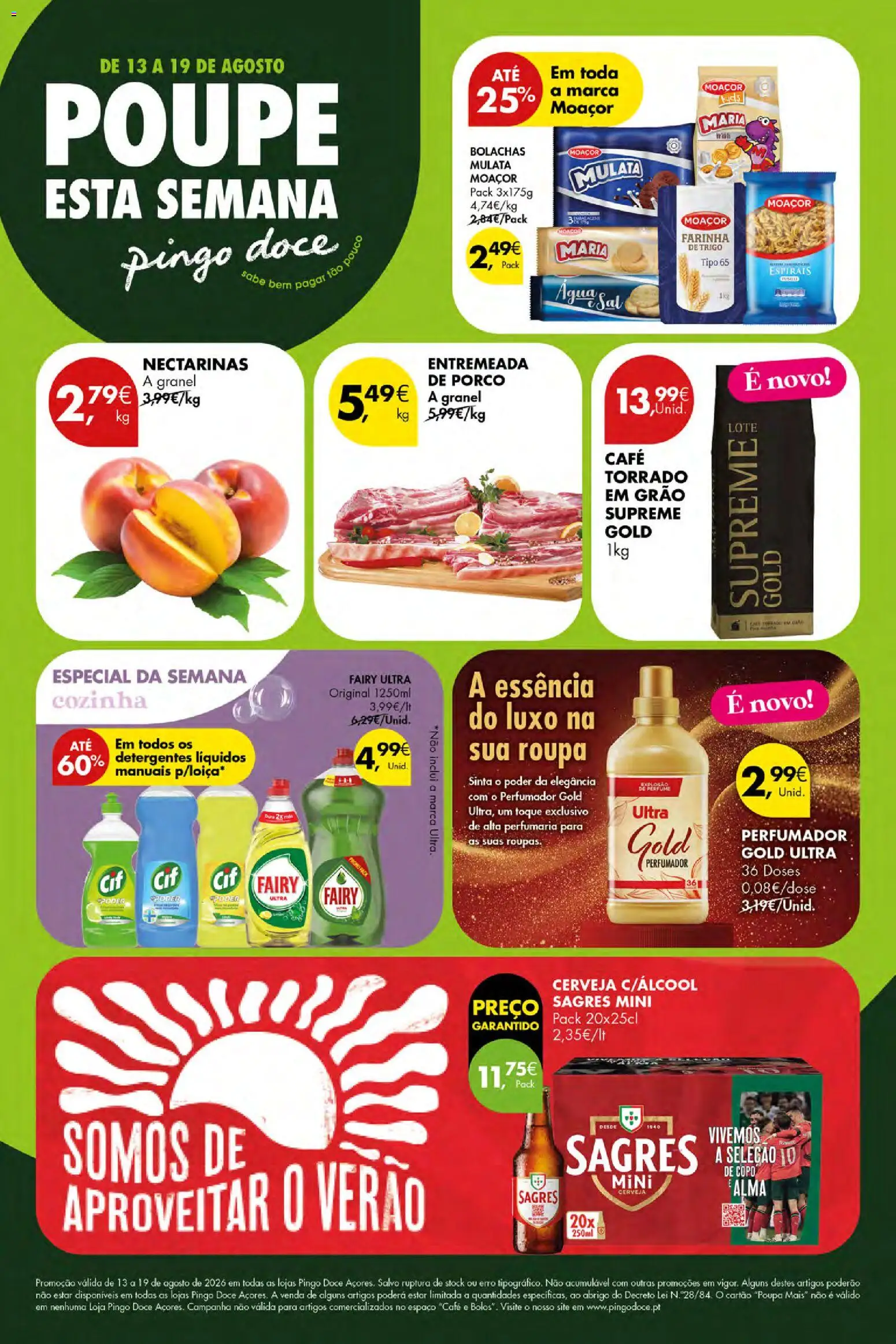 Pingo Doce Poupe Esta Semana Açores │ válido de 13/08/2026 | Página: 1 | Produtos: Entremeada, Sal, Café, Farinha