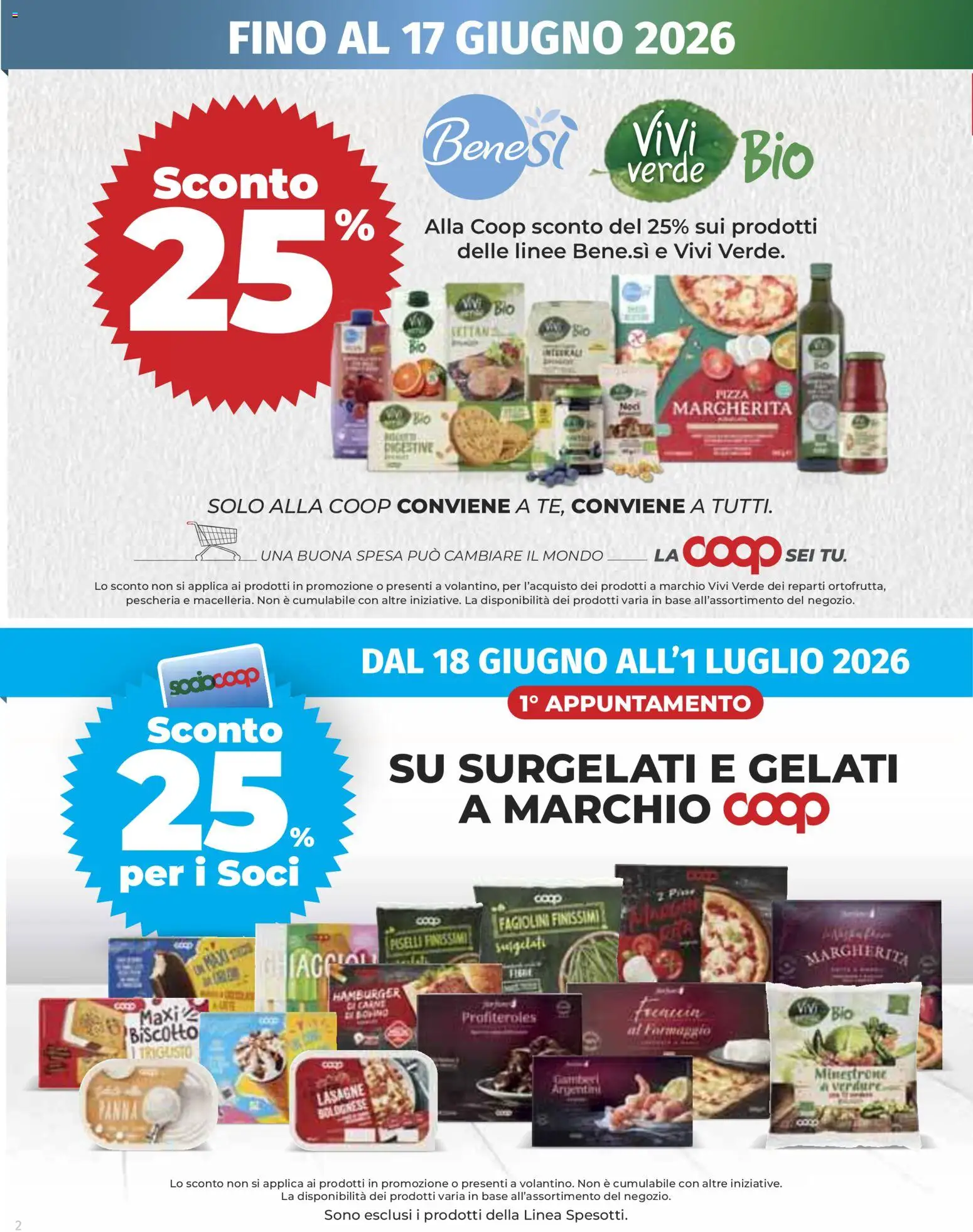 Volantino COOP del 11.06.2026 | Pagina: 2 | Prodotti: Minestrone, Noci, Piselli, Fagiolini