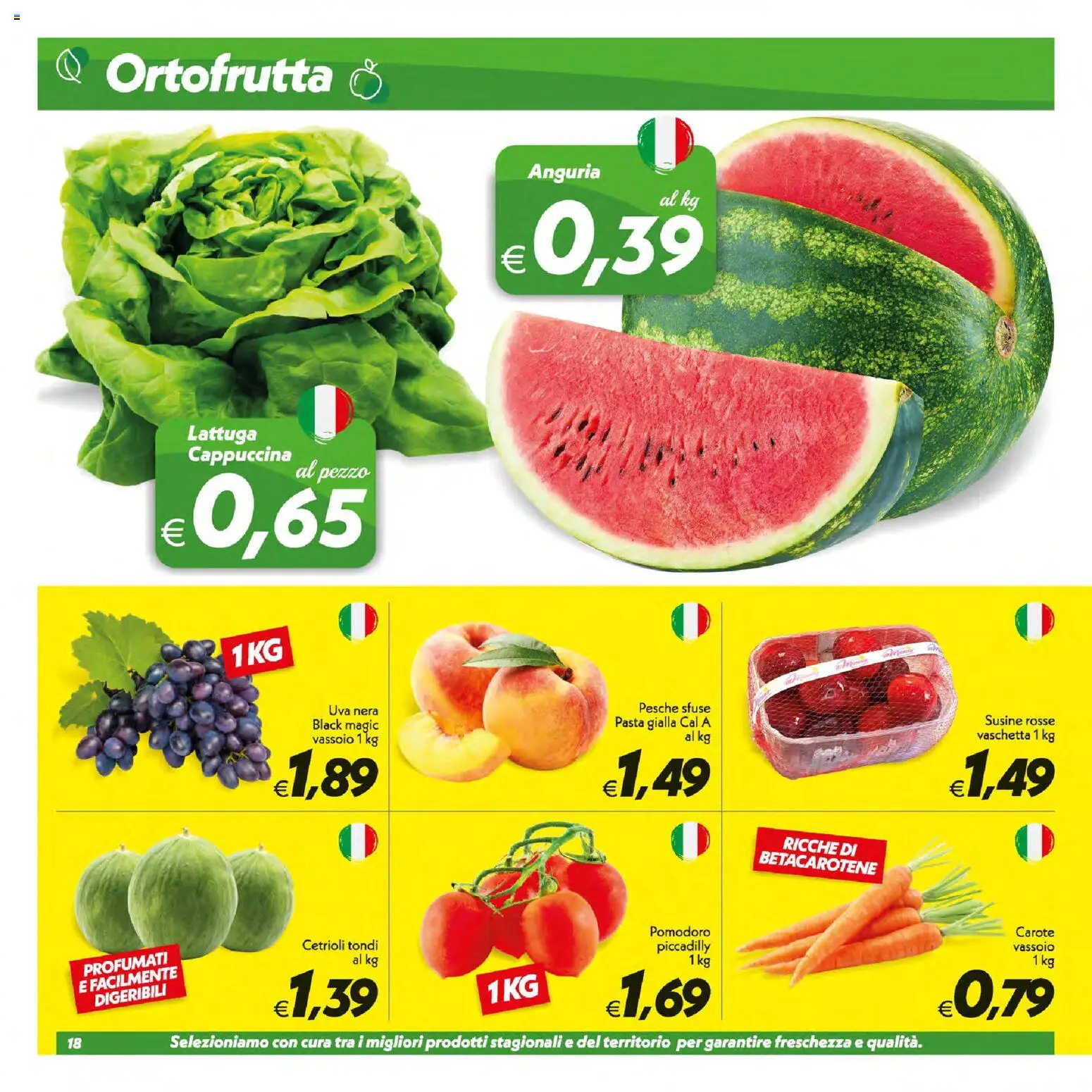 Volantino SuperConveniente del 16/07/2026 | Pagina: 18 | Prodotti: Anguria, Susine, Vassoio, Lattuga