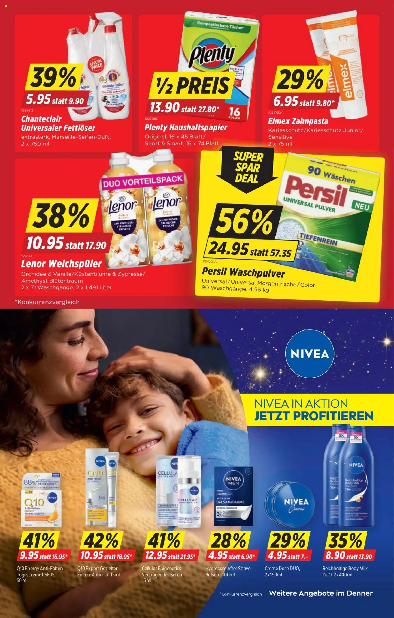Denner aktionen – gültig ab 01.10.2026 | Seite: 19 | Produkte: Pulver, Weichspüler, Tagescreme, Body Milk