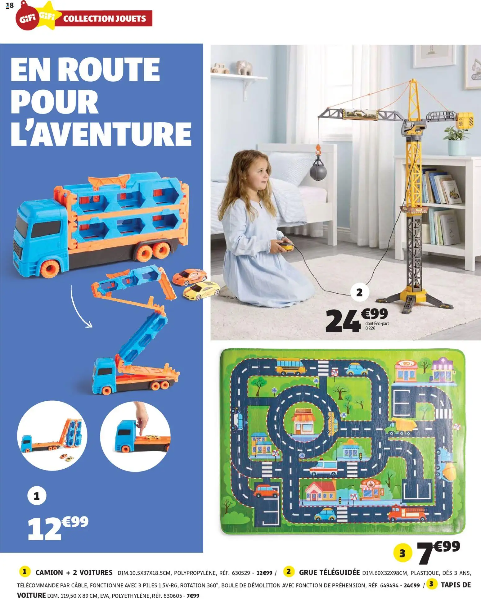 {H1} | Page: 18 | Produits: Jouets, Tapis, Télécommande, Piles