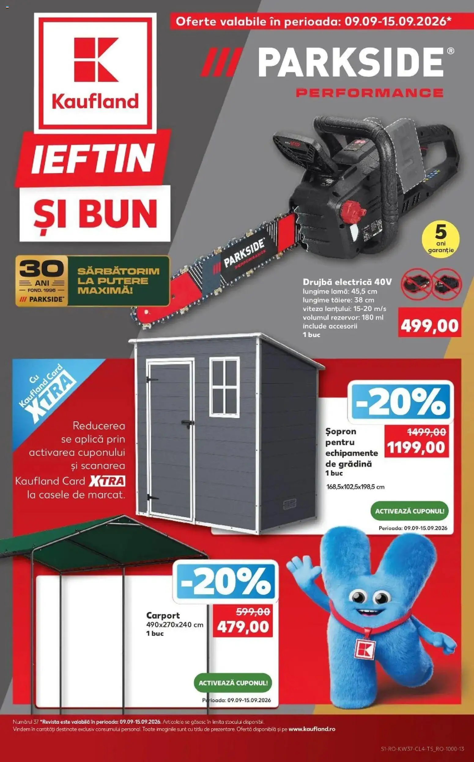 Kaufland Viseu de Sus 09.09.2026 - Revista si Oferta | Pagină: 1 | Produse: Electrică, Gradina, Aplică, Parkside