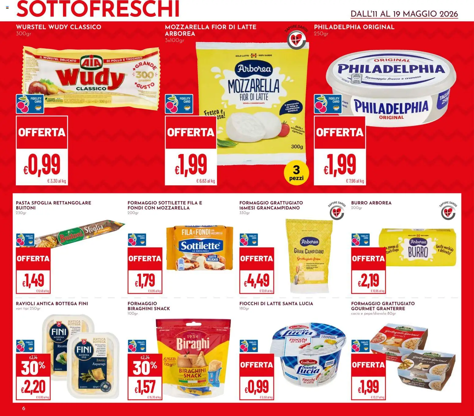 Volantino Pan del 11.05.2026 | Pagina: 6 | Prodotti: Fiocchi di latte, Fiocchi, Mozzarella, Burro