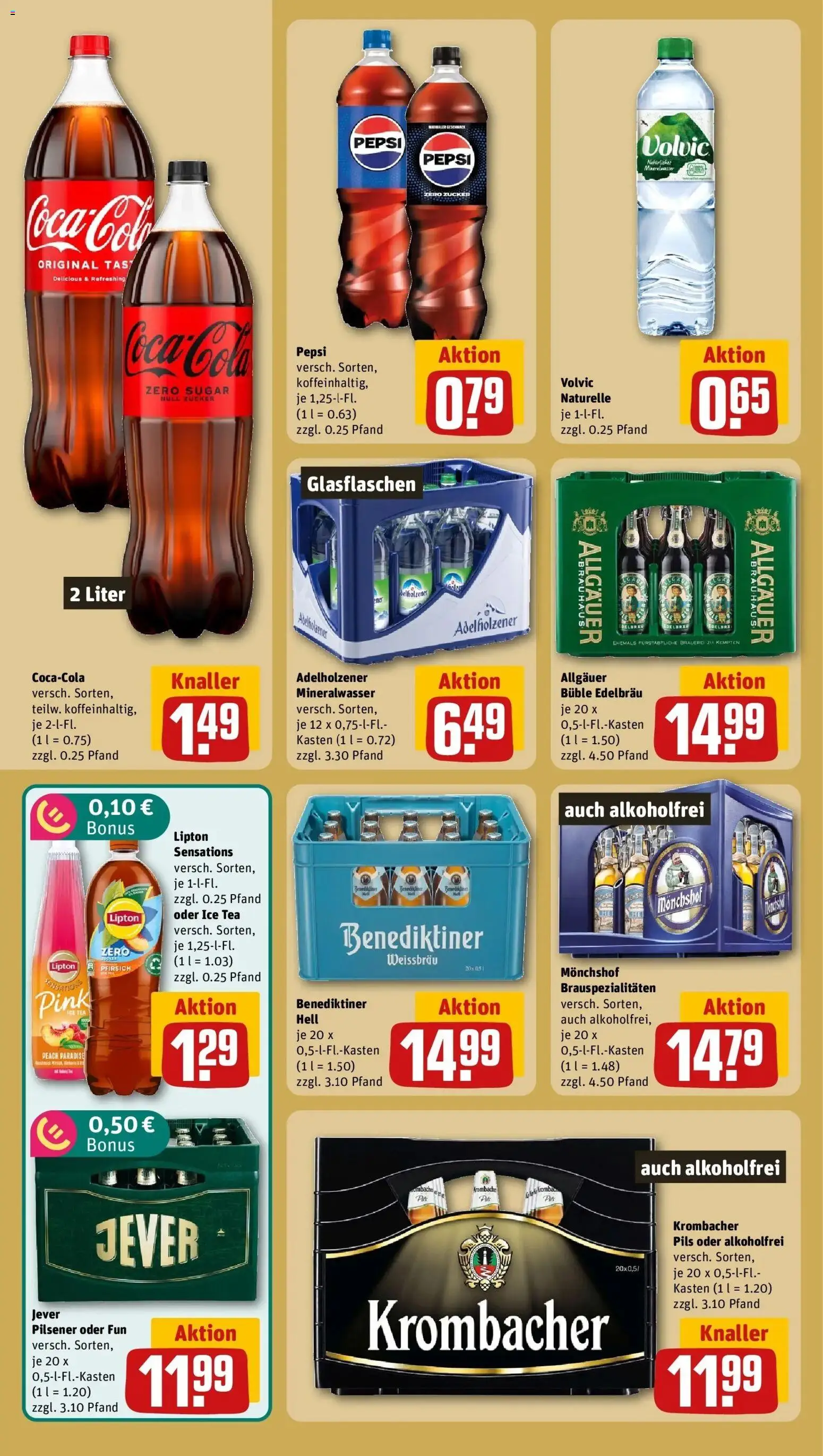 REWE Prospekt ab 24.08.2026 zum Blättern » Angebote | Seite: 14 | Produkte: Monchshof, Adelholzener, Jever, Pepsi