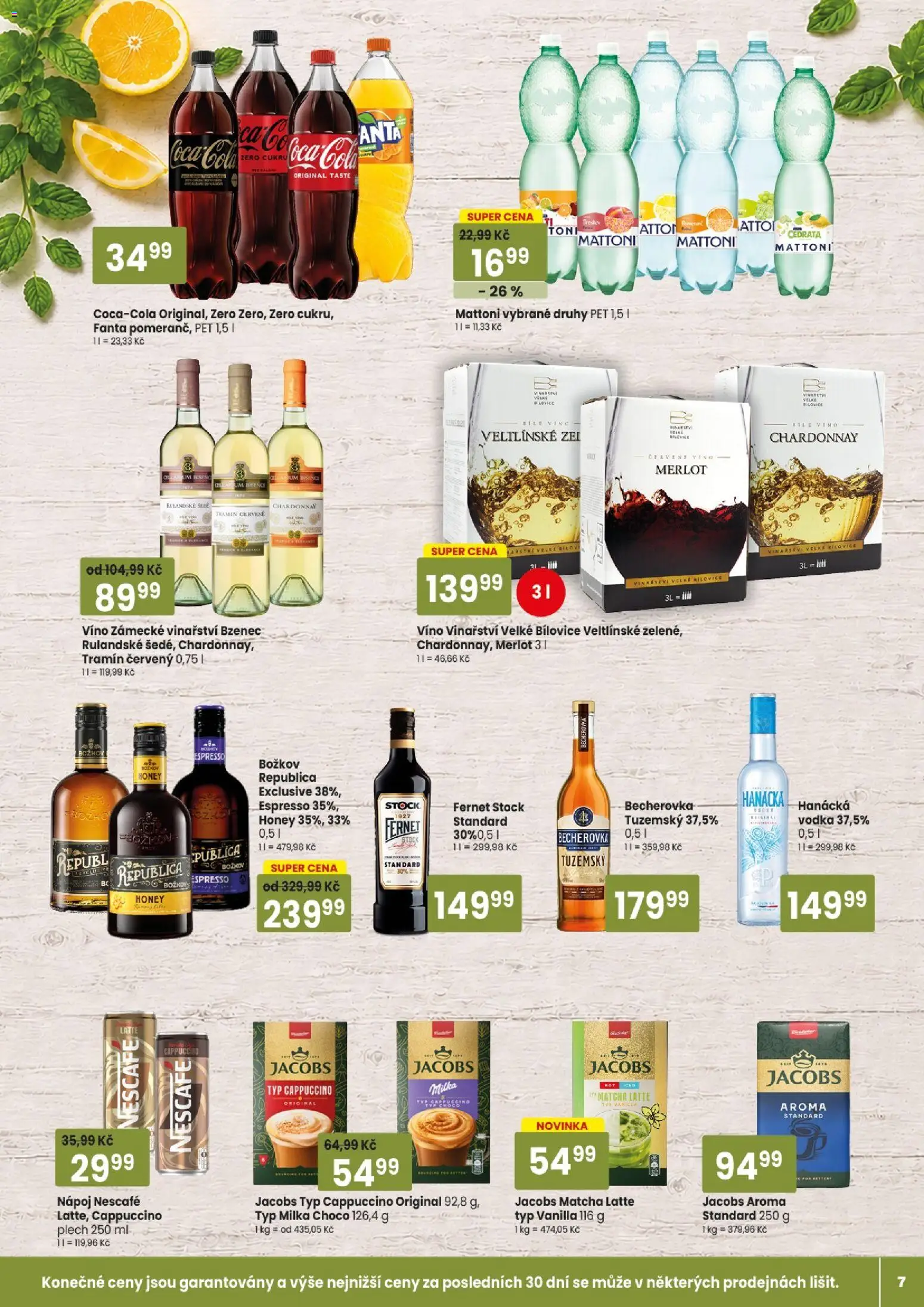 Tempo leták - Tuty od 29.07.2026 | Strana: 7 | Produkty: Milka, Víno, Jacobs Aroma, Becherovka