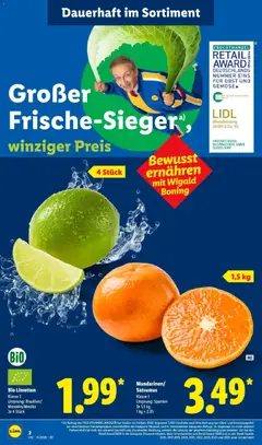 Bio Limetten, Bio Limetten, Klasse I, Ursprung: Brasilien/Marokko/Mexiko, Je 4 Stück ab 05.10.2026 gültig | Seite: 6