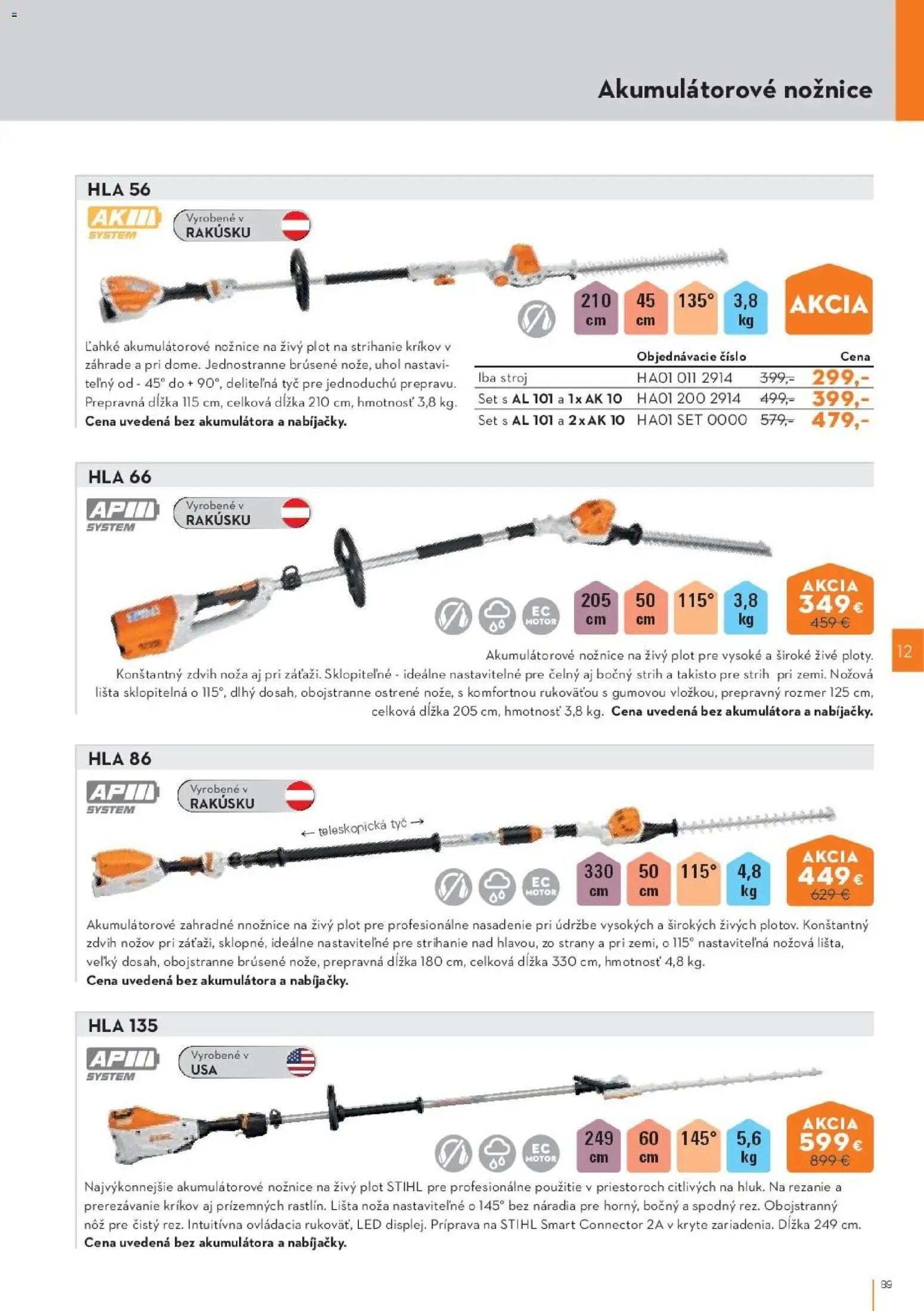 Nové STIHL akcie – leták je platný od 19.08.2026 | Strana: 89 | Produkty: Nožnice na živý plot, Led