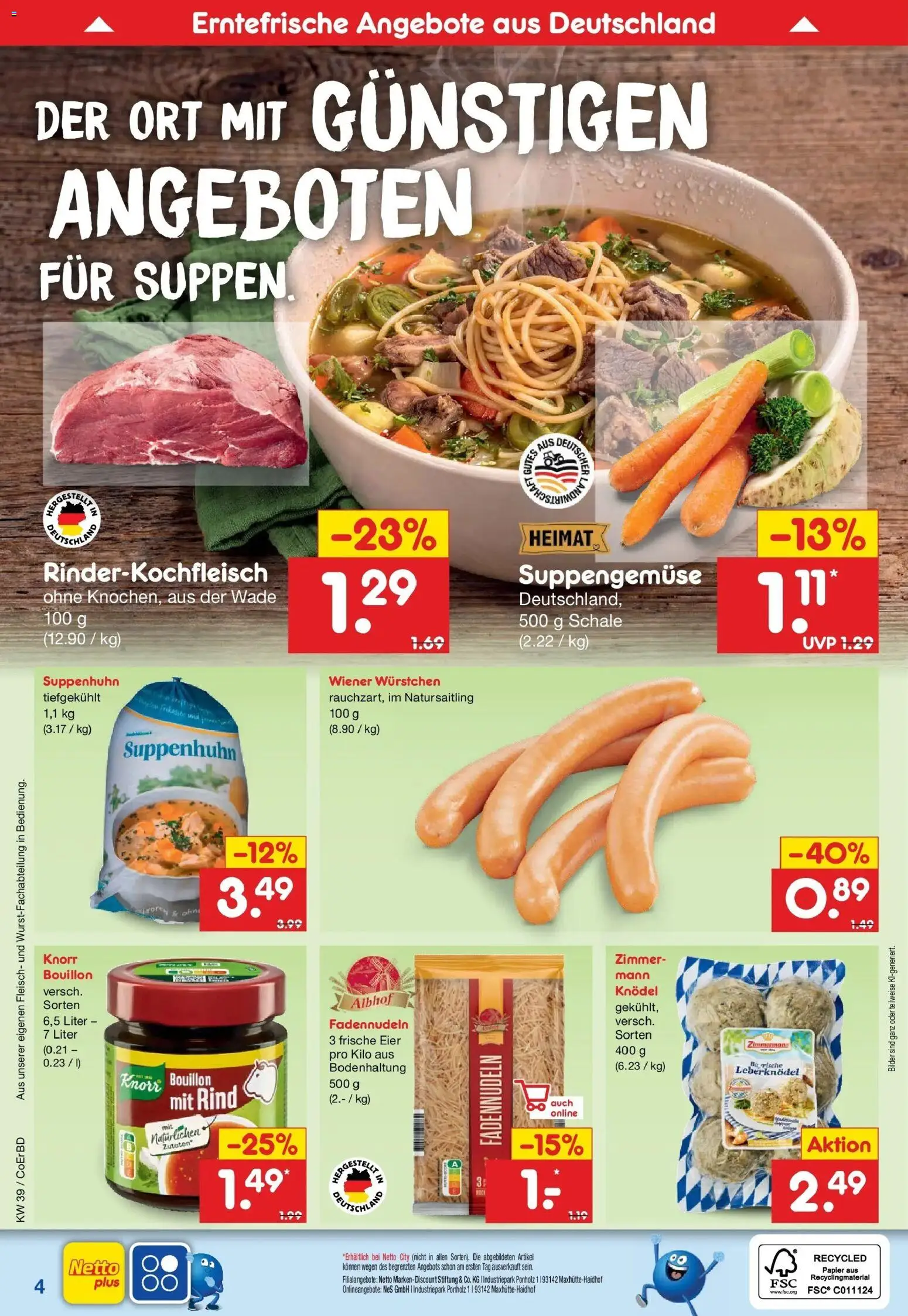 Netto Marken-Discount Prospekt Delitzsch – gültig ab 21.09.2026 | Seite: 7 | Produkte: Leberknödel, Wiener wurstchen, Knorr, Fleisch