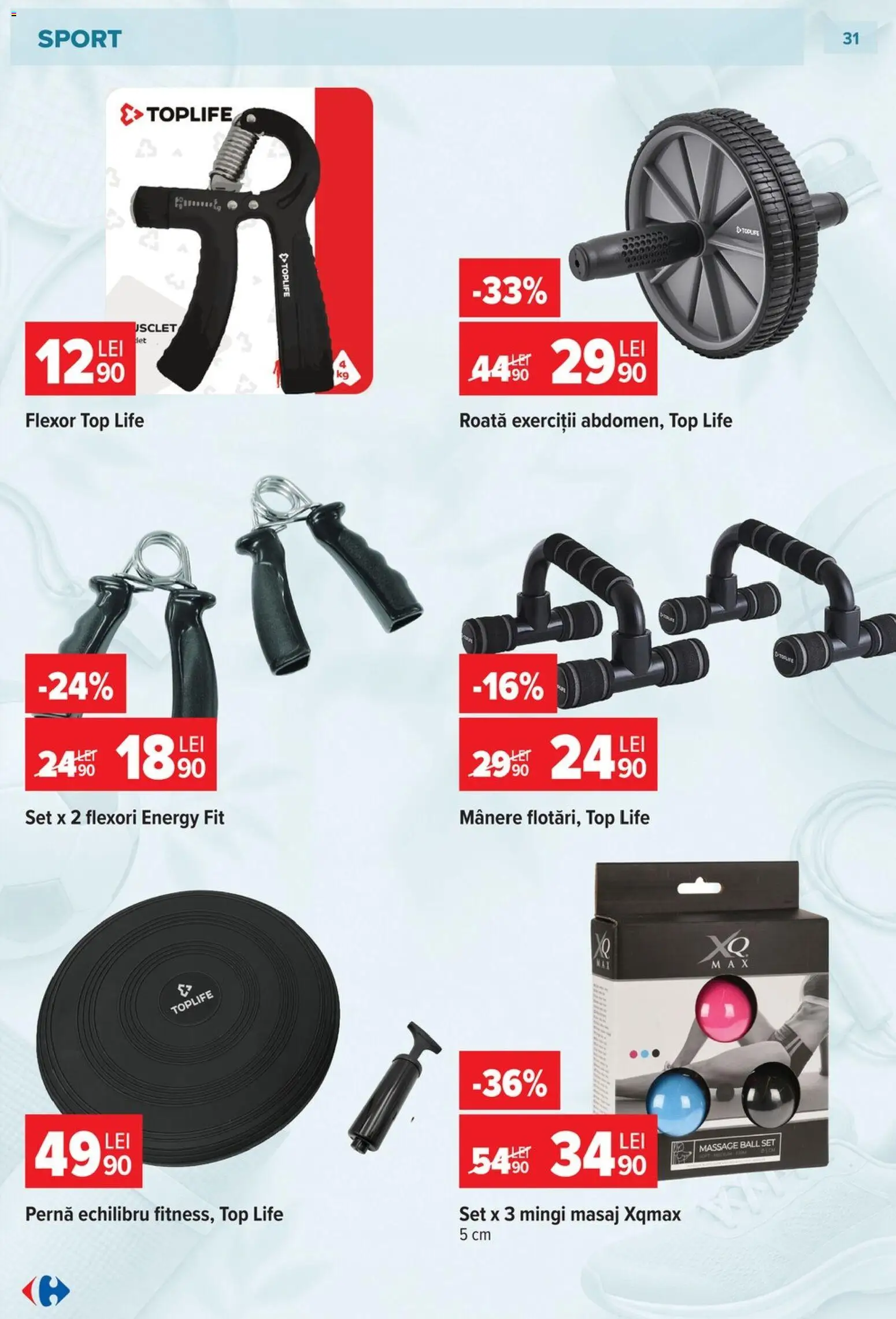Noul catalog Carrefour – valabil de la 23.09.2026 | Pagină: 31 | Produse: Mânere, Top, Pernă, Sport