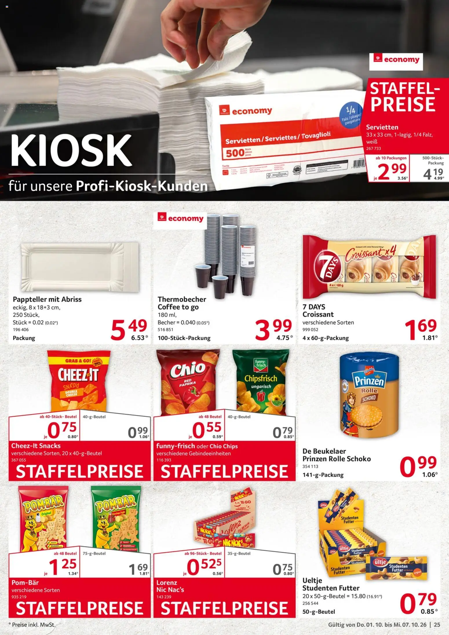 Selgros Prospekt – gültig ab 01.10.2026 | Seite: 25 | Produkte: Croissant, Paprika, Chips, Ketchup