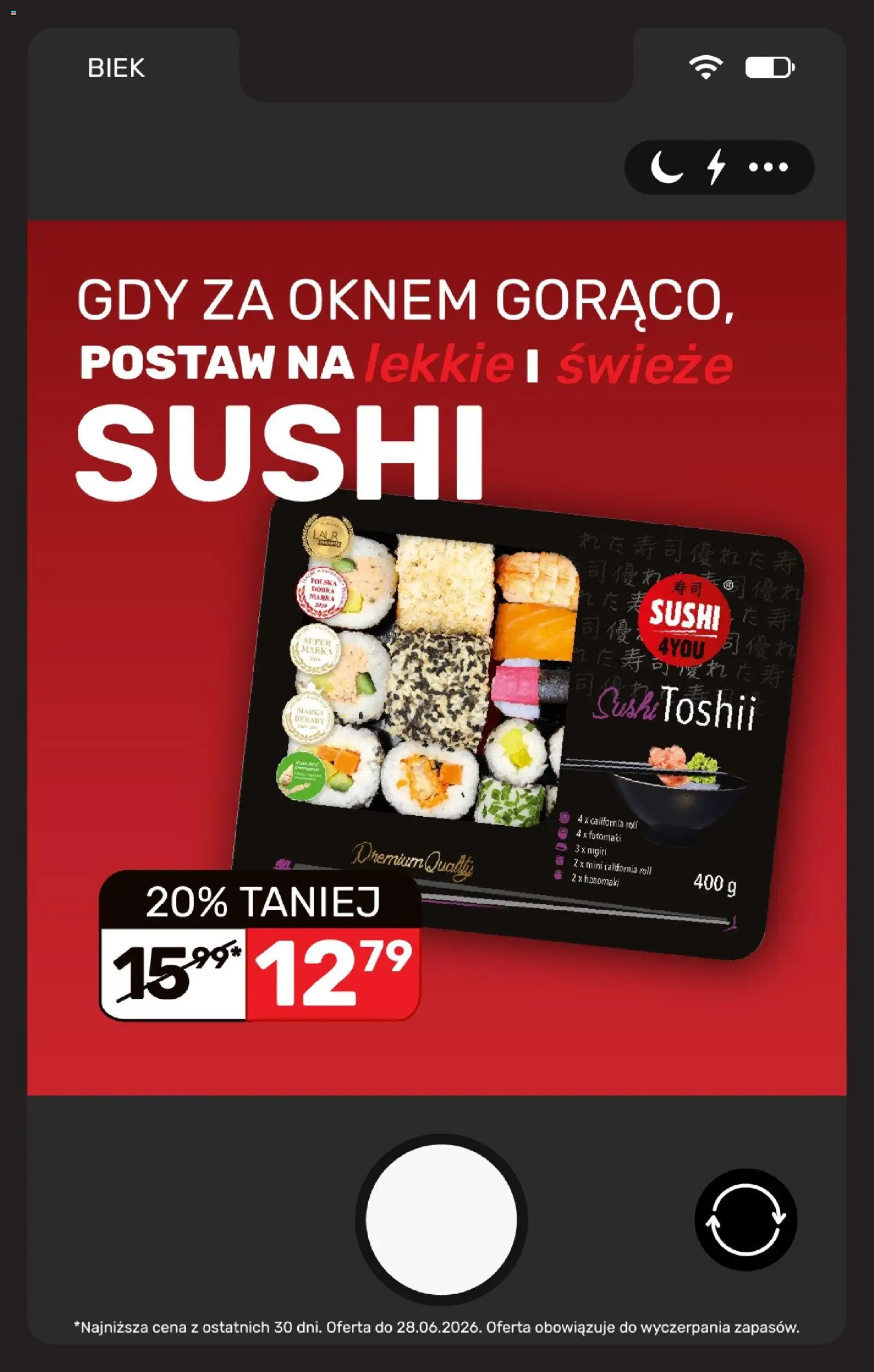 Biedronka gazetka - Biek od 26.06.2026 | Strona: 21 | Produkty: Sushi