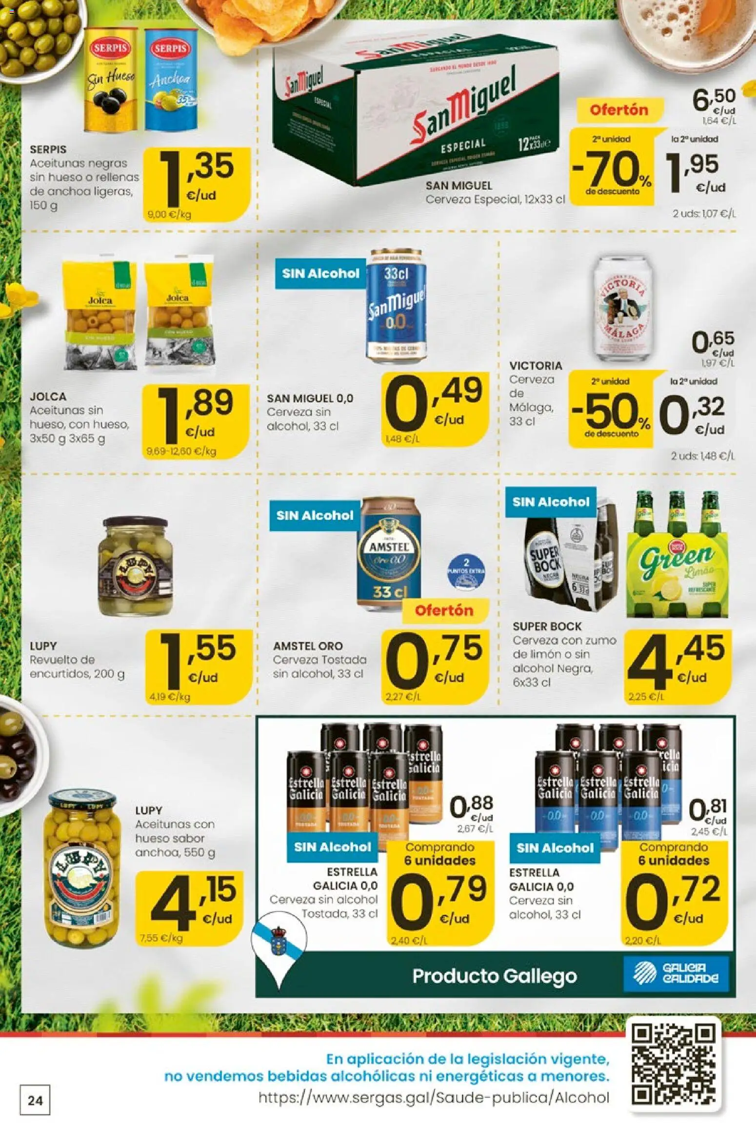 Eroski Ofertones de verano │ válido desde el 28.05.2026 | Página: 24 | Productos: Cerveza sin alcohol, Cerveza, Ροζ πιπέρι, Anchoa