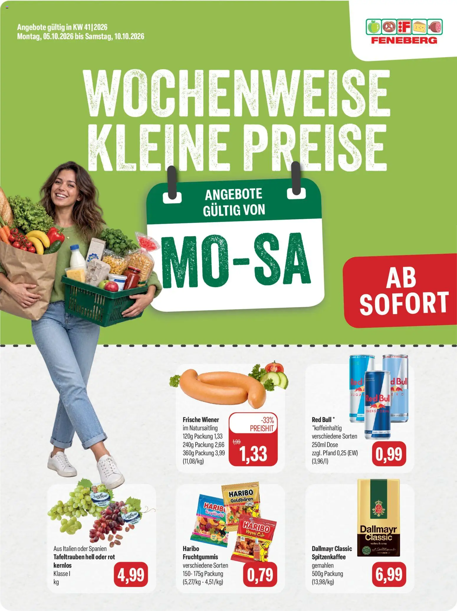 Feneberg Angebote – gültig ab 05.10.2026 | Seite: 1 | Produkte: Red bull, Haribo, Cola, Zucker