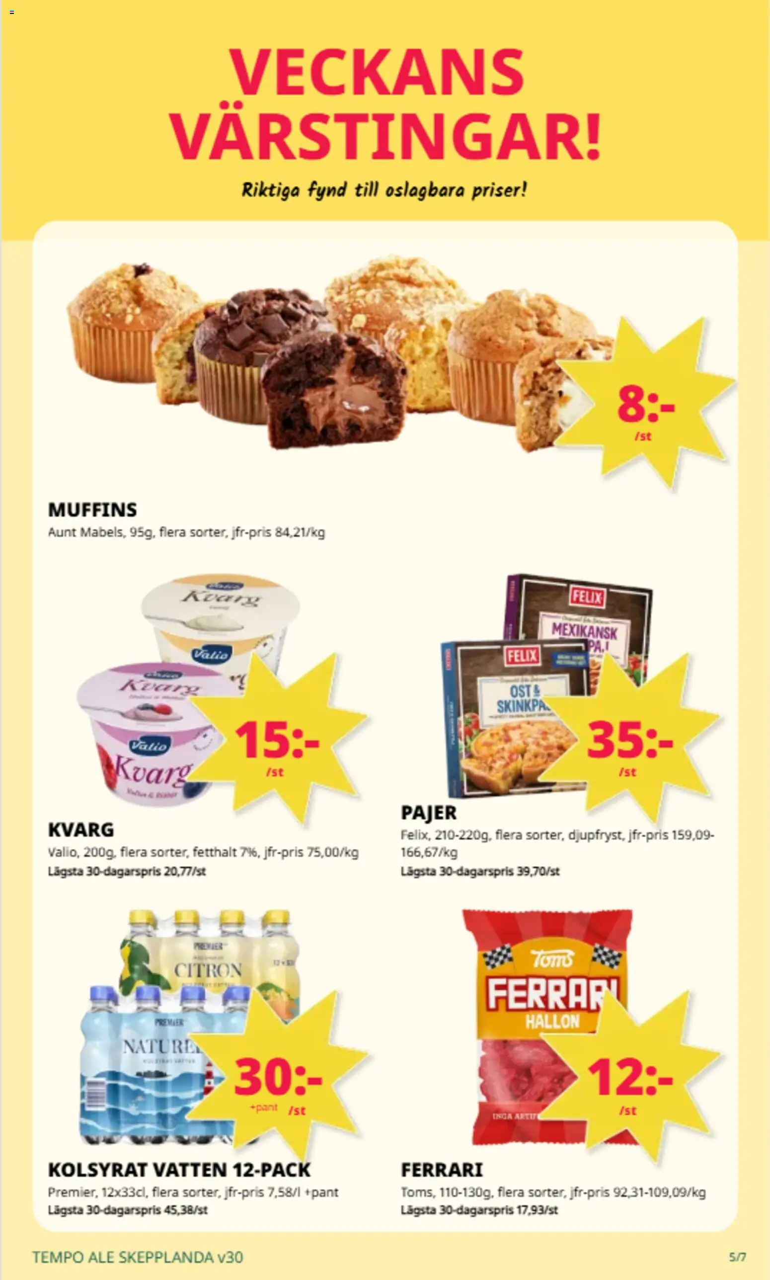 Tempo reklamblad aktuell från 20/07/2026 | Sida: 6 | Produkter: Ost, Citron, Hallon, Kvarg
