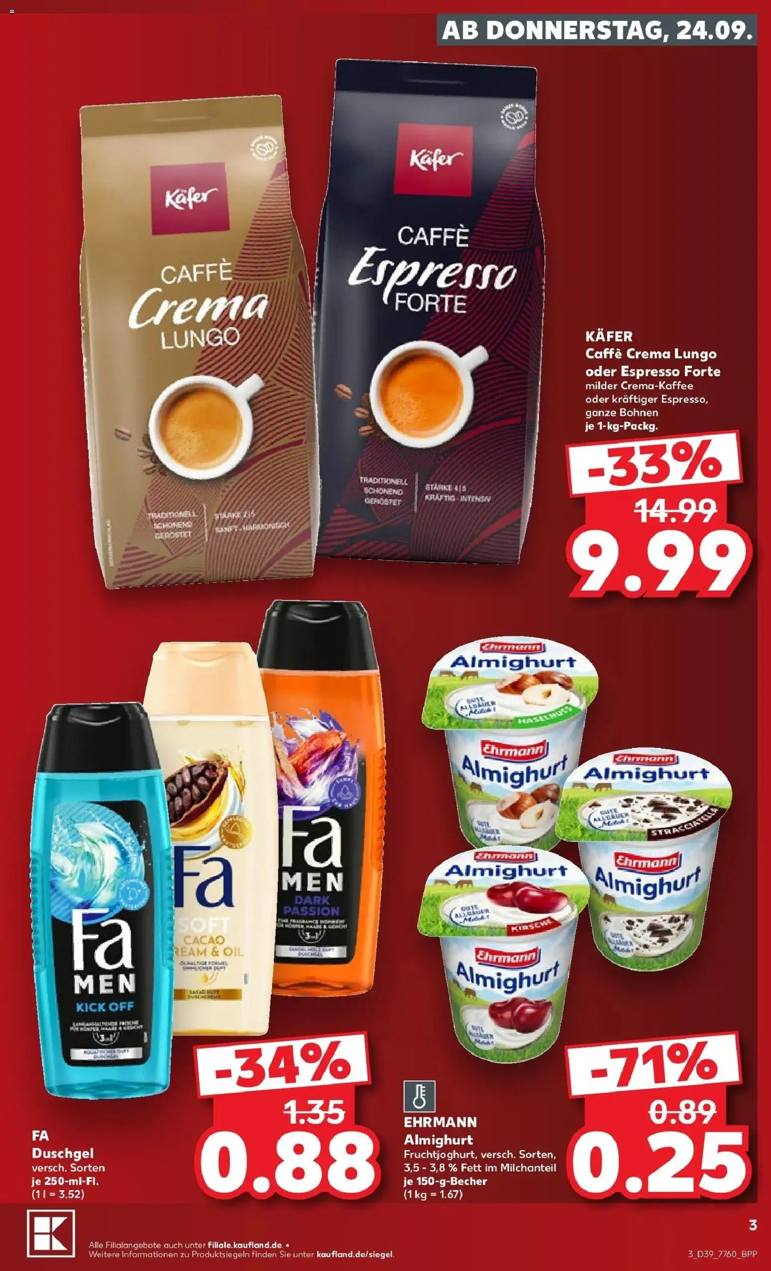 Prospekt Kaufland ab 21.09.2026 » Angebote Online zum Blättern | Seite: 15 | Produkte: Ehrmann almighurt, Duschgel