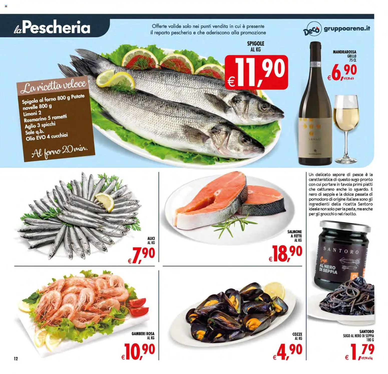 Volantino Decò del 21/08/2026 | Pagina: 14 | Prodotti: Salmone, Cozze, Spigola, Forno