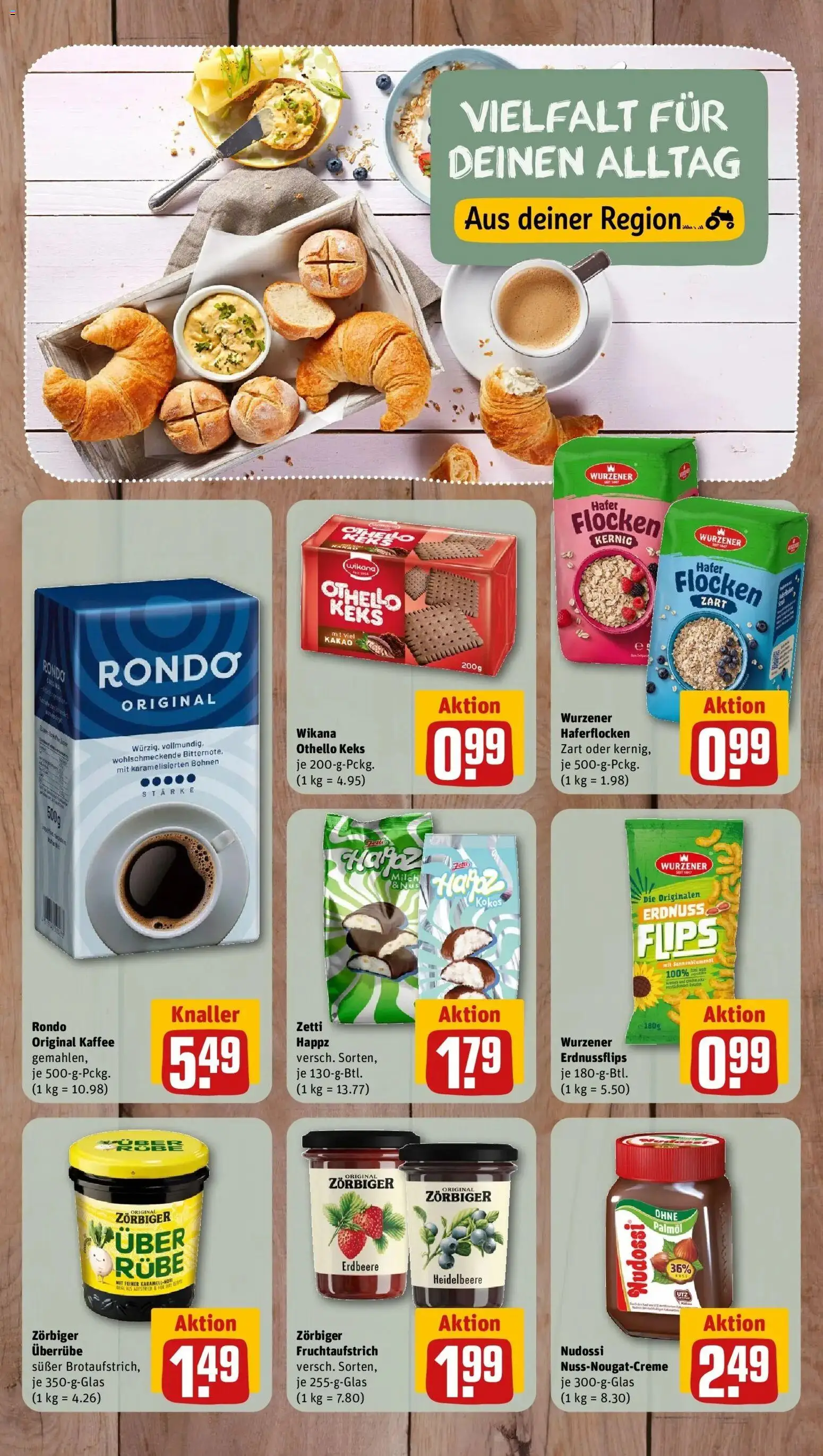 Rewe Prospekt Schneeberg – gültig ab 03.08.2026 | Seite: 8 | Produkte: Kaffee, Flocken