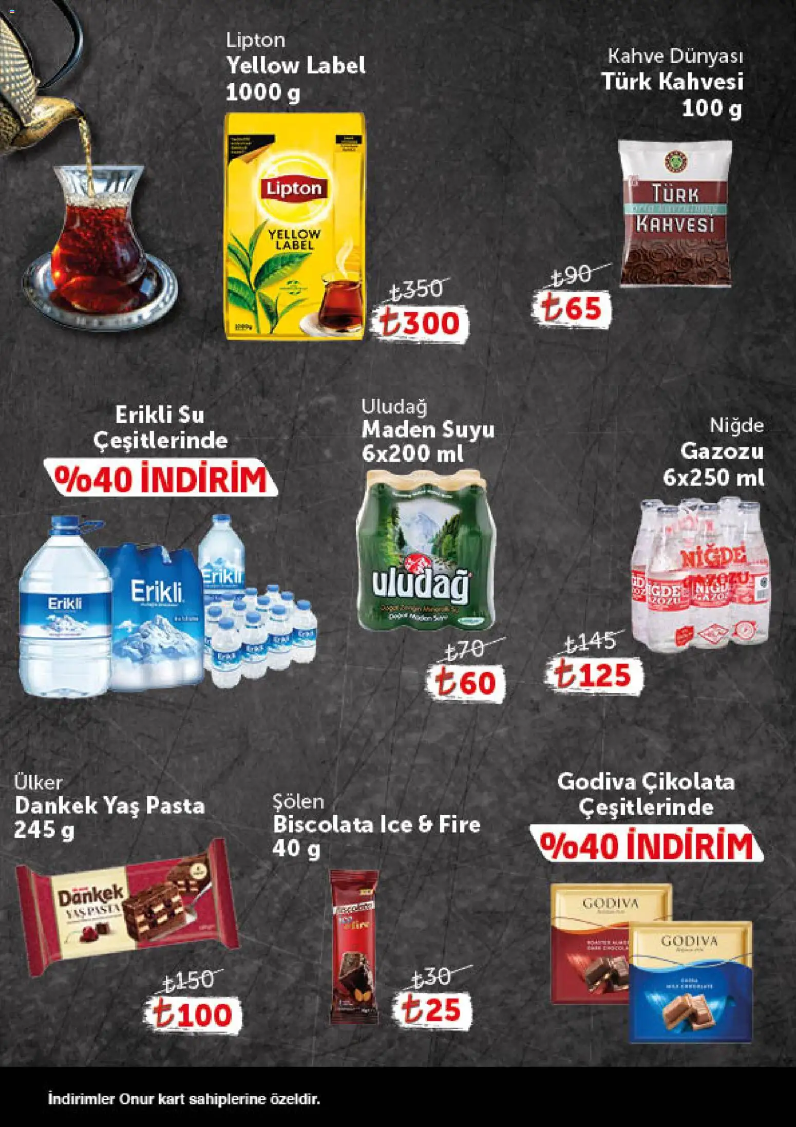 Onur Market - Katalog Gurme - 11 Ağustos 2026 tarihinden itibaren geçerlidir | Sayfa: 9 | Ürünler: Kahve, Çikolata, Su, Maden suyu