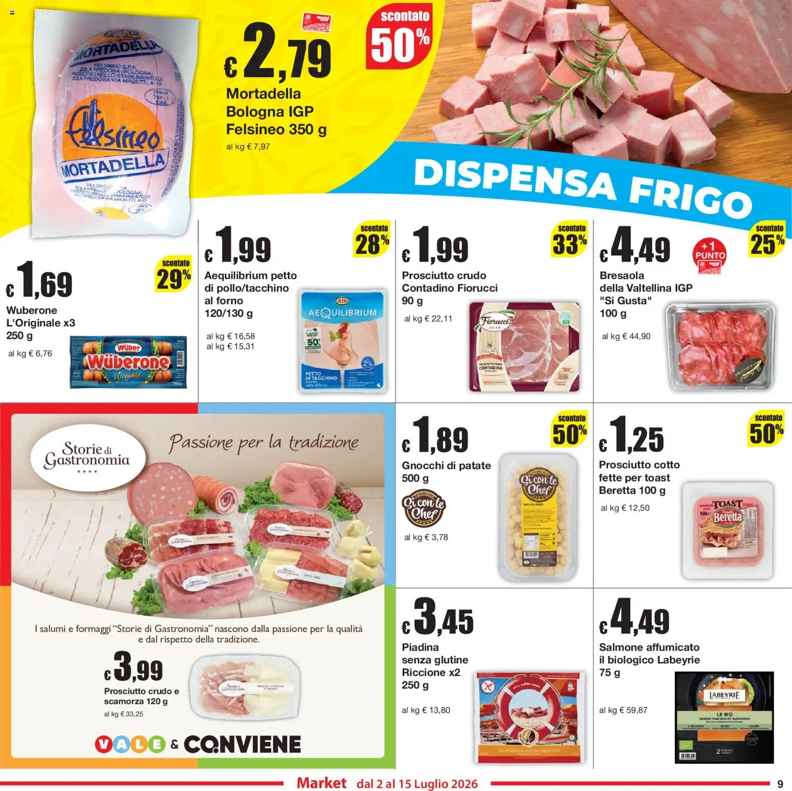 Volantino Sì con Te del 02/07/2026 | Pagina: 9 | Prodotti: Prosciutto Cotto, Salmone, Prosciutto, Mortadella