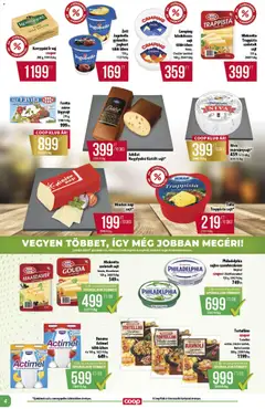 COOP - Abc & szuper / Alföld Pro-Coop Zrt. - amely érvényes a következő dátumtól: 2026.10.22. | Oldal: 4 | Termékek: Gyümölcs, Actimel, Gouda, Tortellini