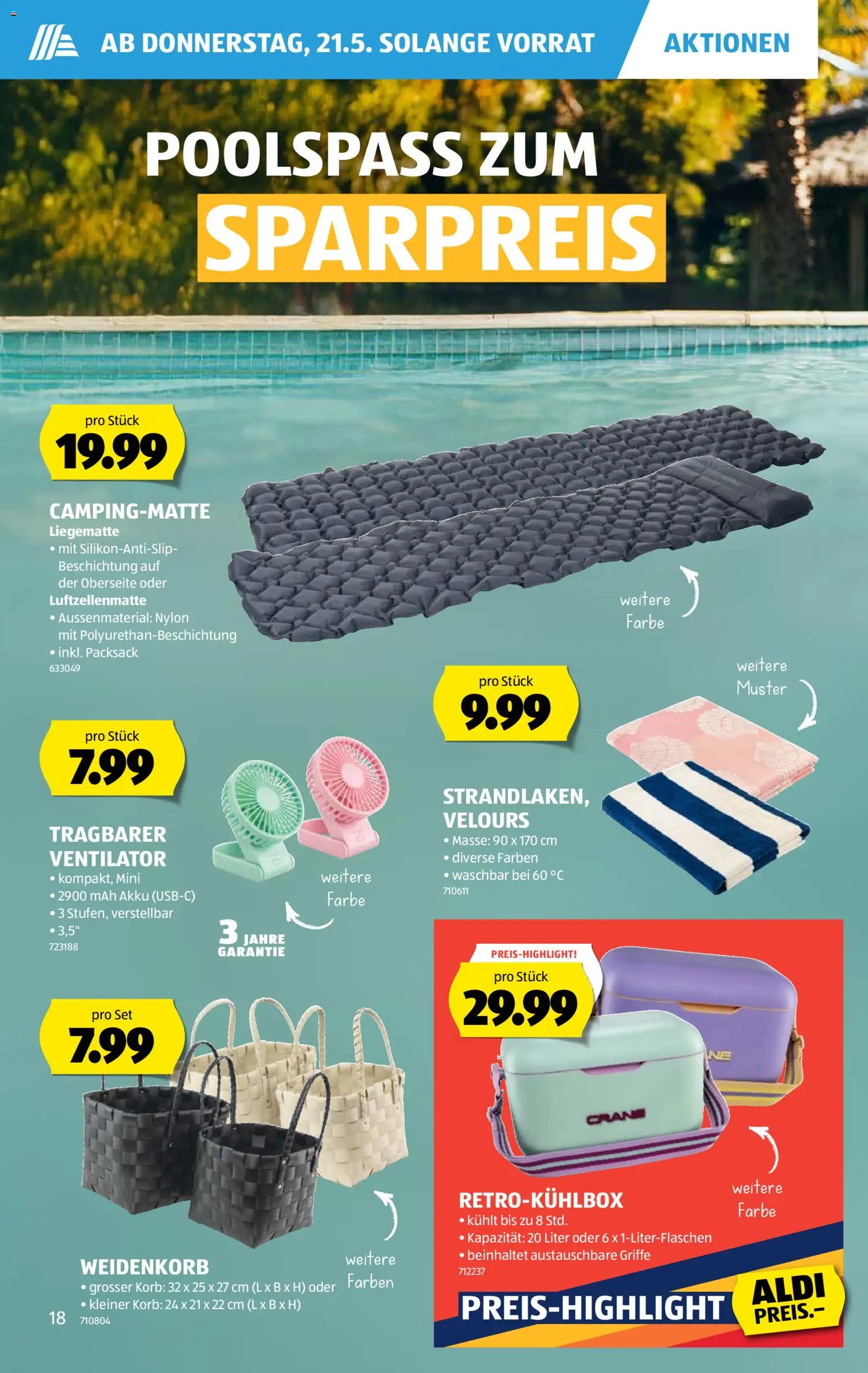 Aldi aktionen – gültig ab 21.05.2026 | Seite: 18 | Produkte: Korb, Ventilator